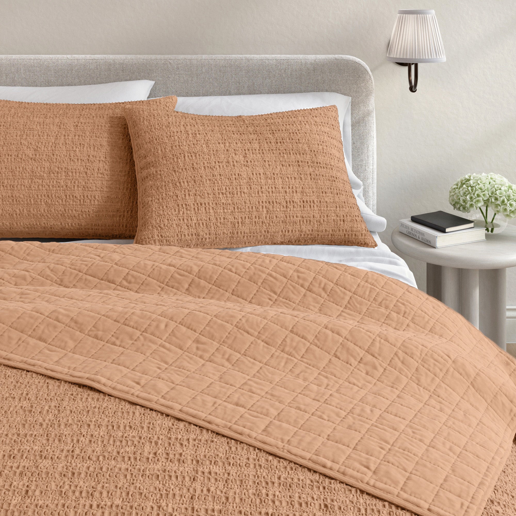 Cotton Honeycomb Waffle Garment Washed Quilt Set - Image 23