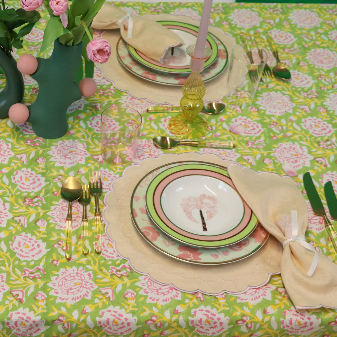 Viviana Venetia Blooms Organic Cotton Tablecloth