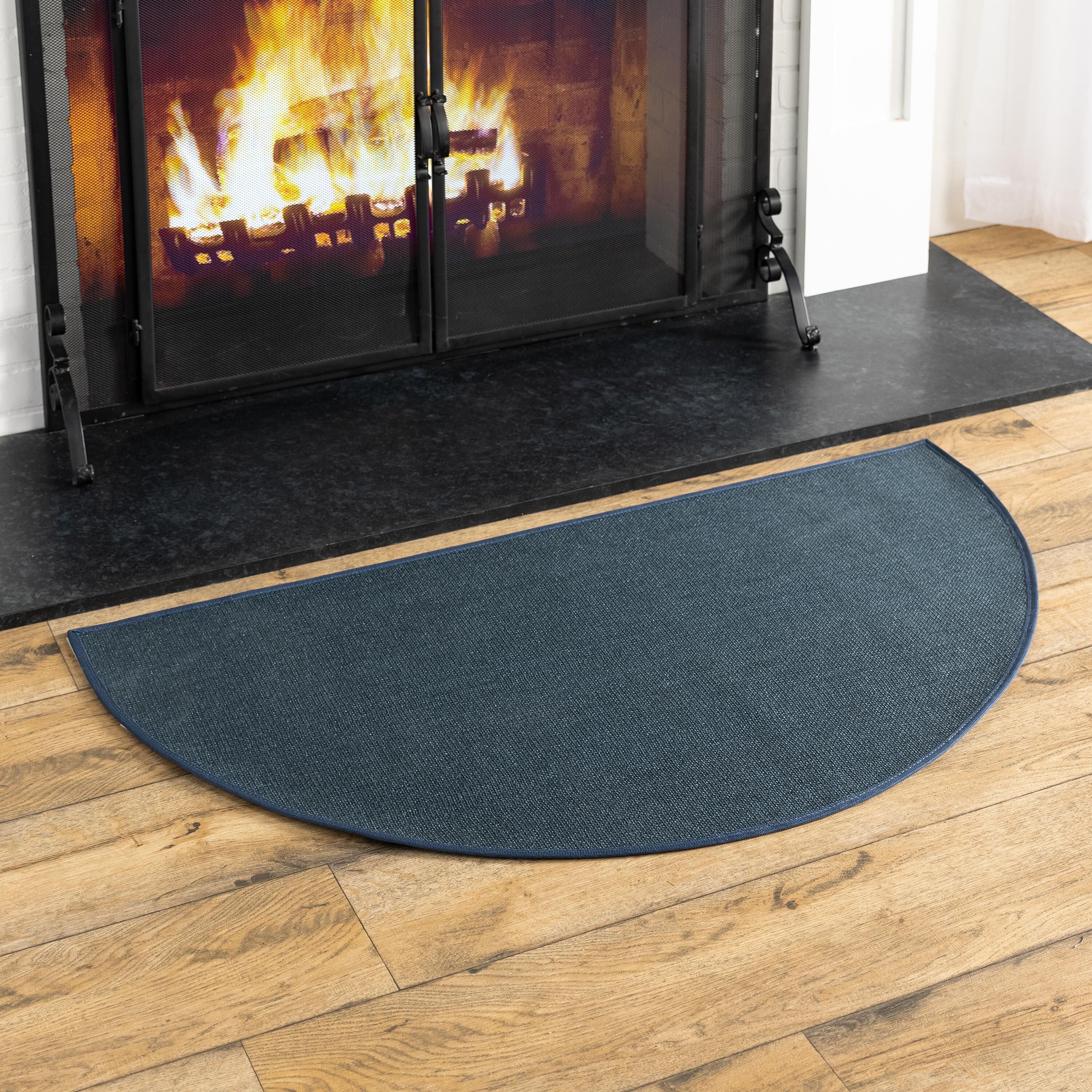 Flame Resistant Fiberglass Half Round Hearth Rug