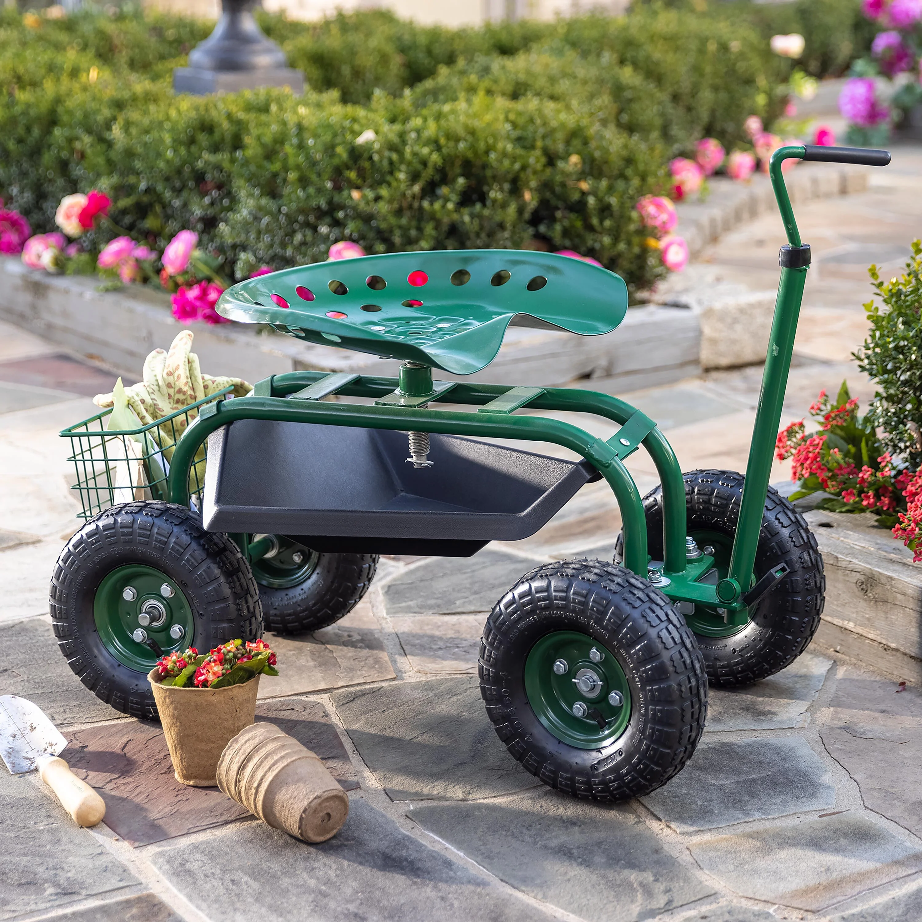 Green Rolling Scoot-N-Do Garden Seat