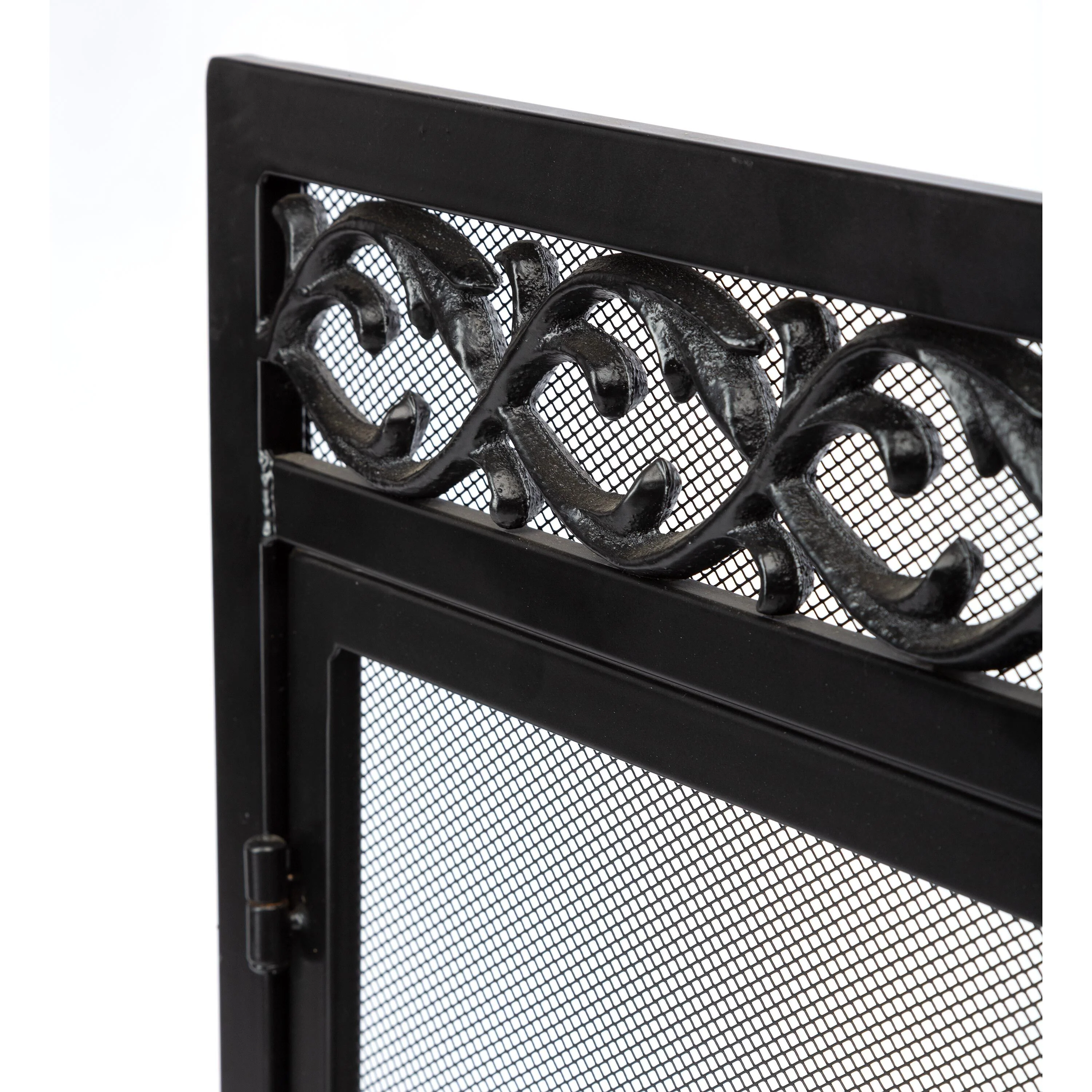 Small Cast Iron Scrollwork Fire Screen With Doors - Image 6