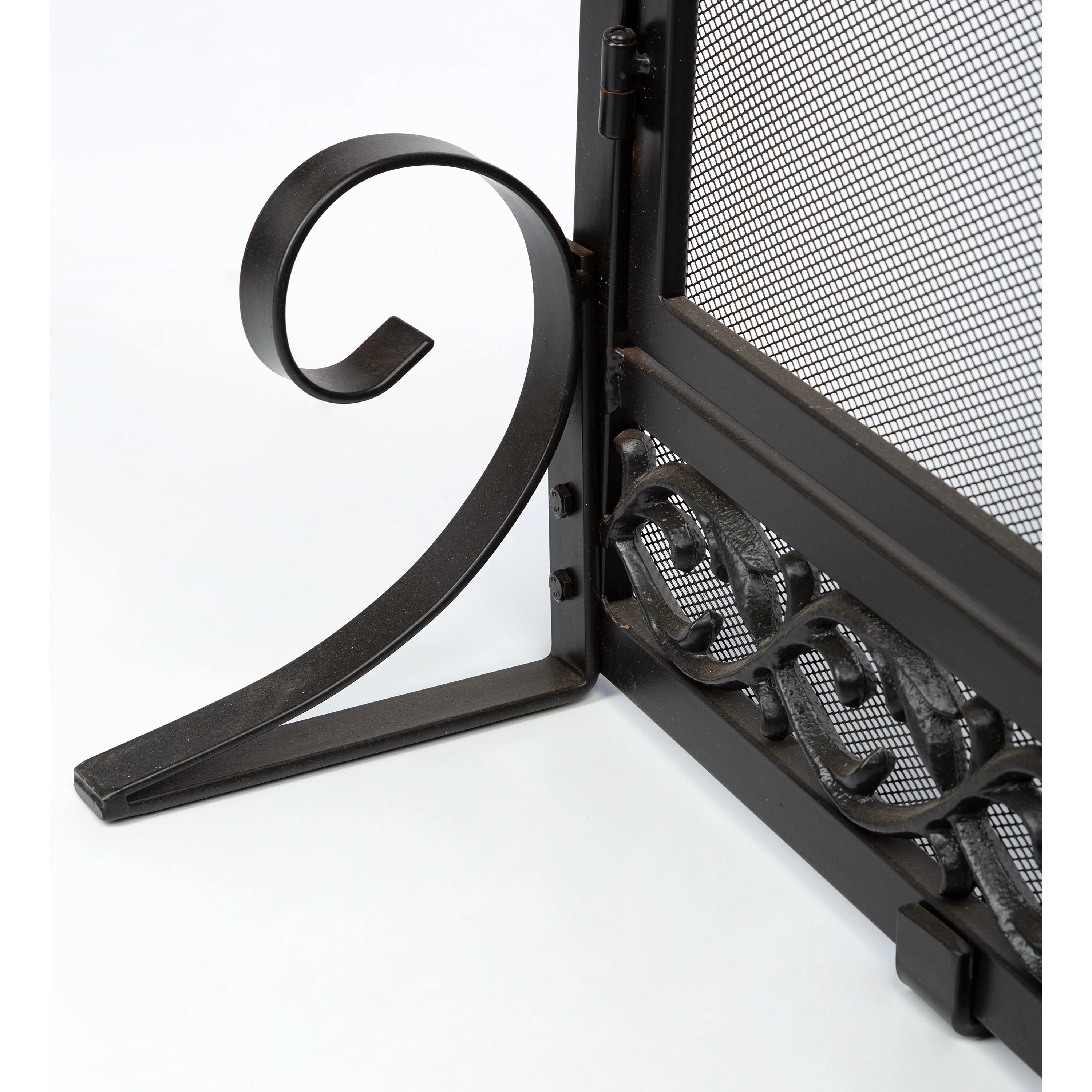 Small Cast Iron Scrollwork Fire Screen With Doors - Image 7