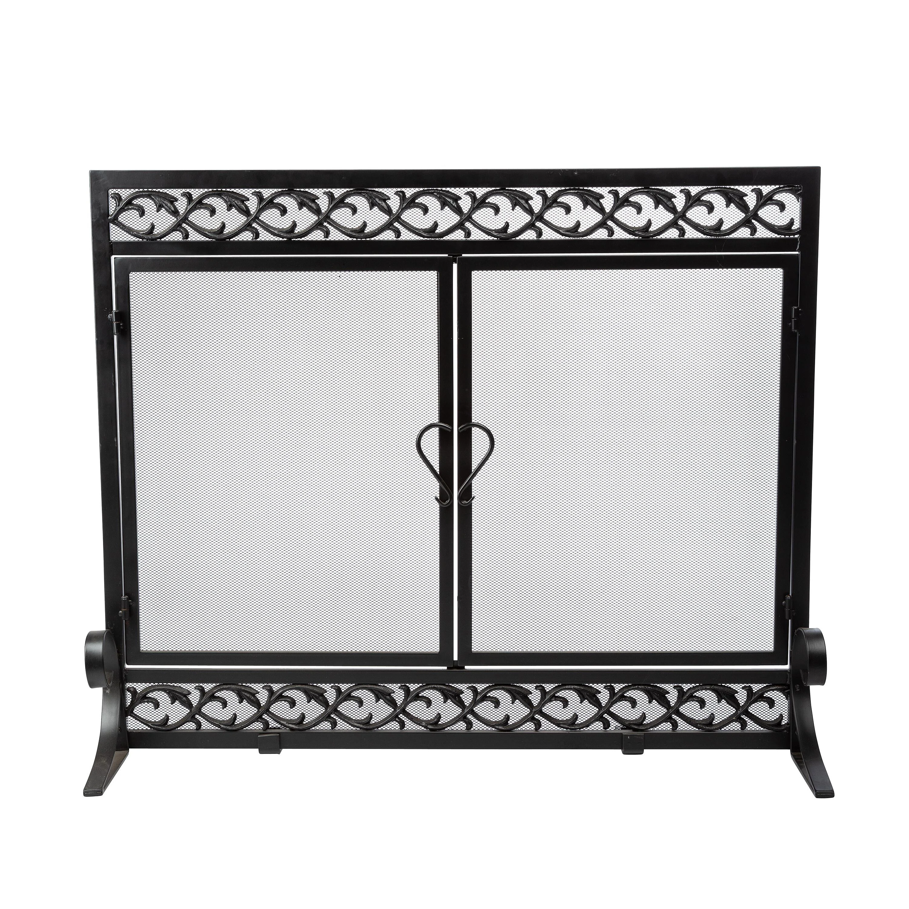 Large Cast Iron Scrollwork Fire Screen With Doors - Image 5