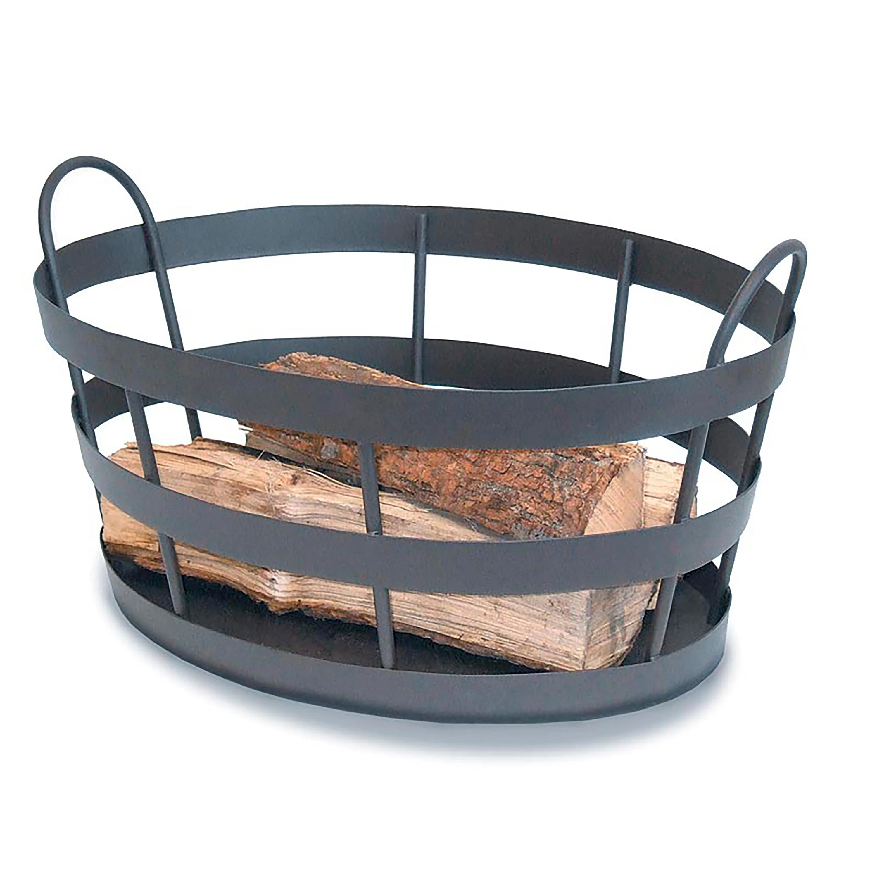Wrought Iron Craftsman Shaker-Style Indoor/Outdoor Log Bin - Image 2