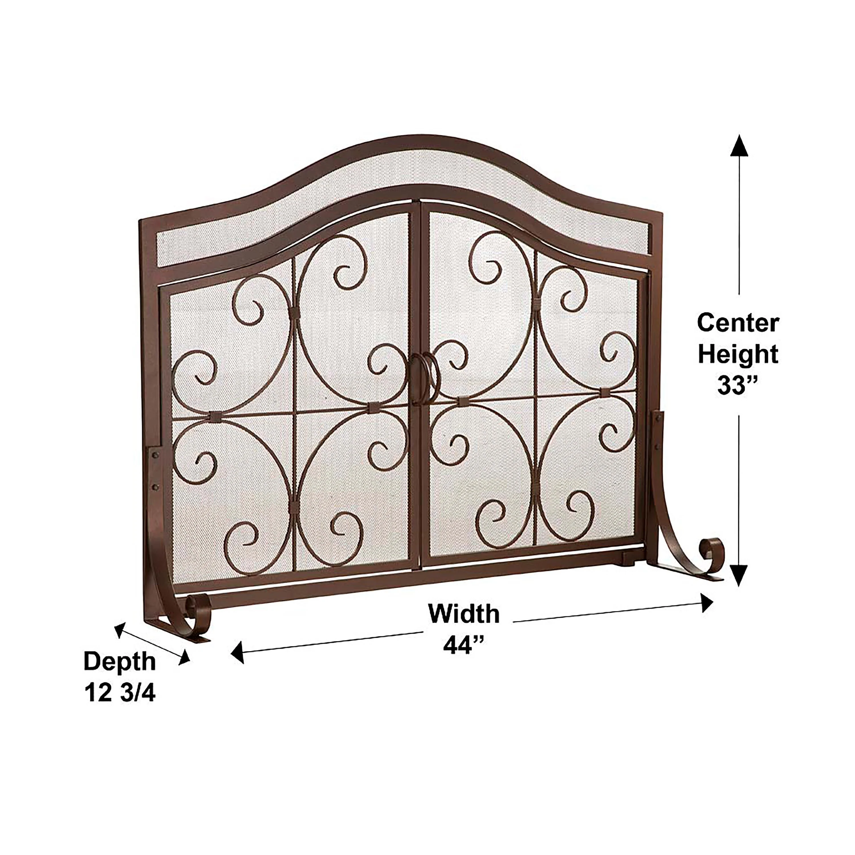 Small Crest Fireplace Screen With Doors - Image 14