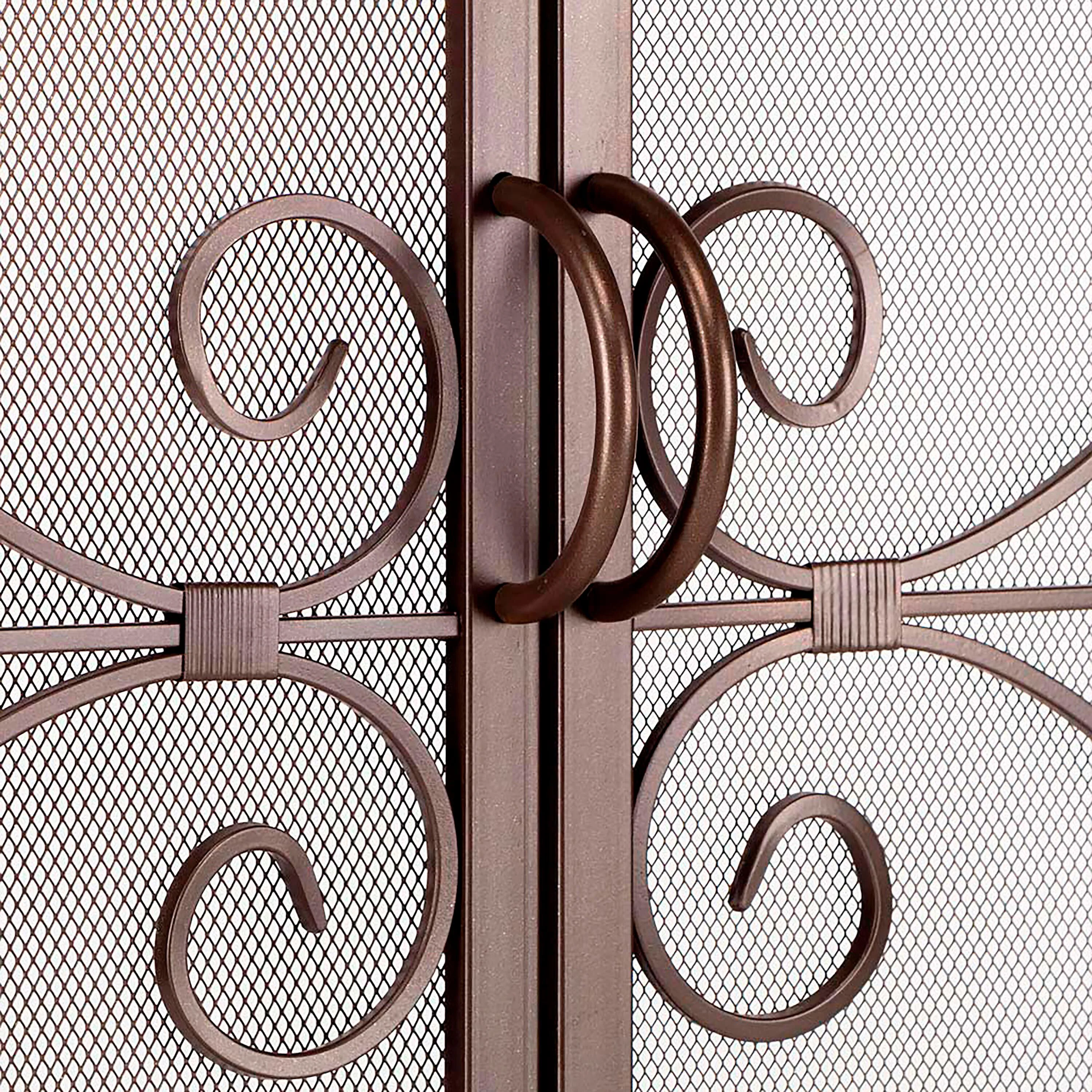Small Crest Fireplace Screen With Doors - Image 16
