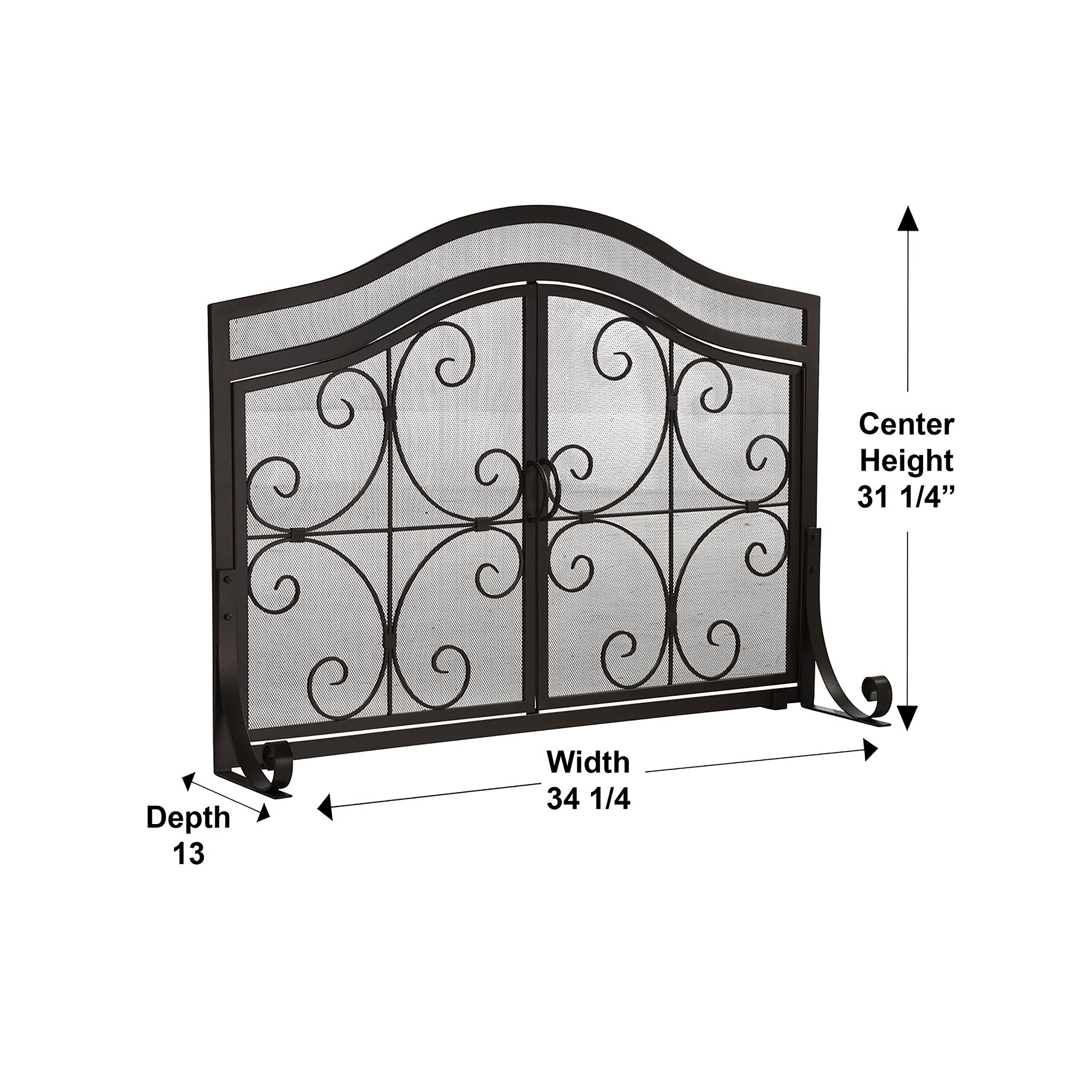 Small Crest Fireplace Screen With Doors - Image 17