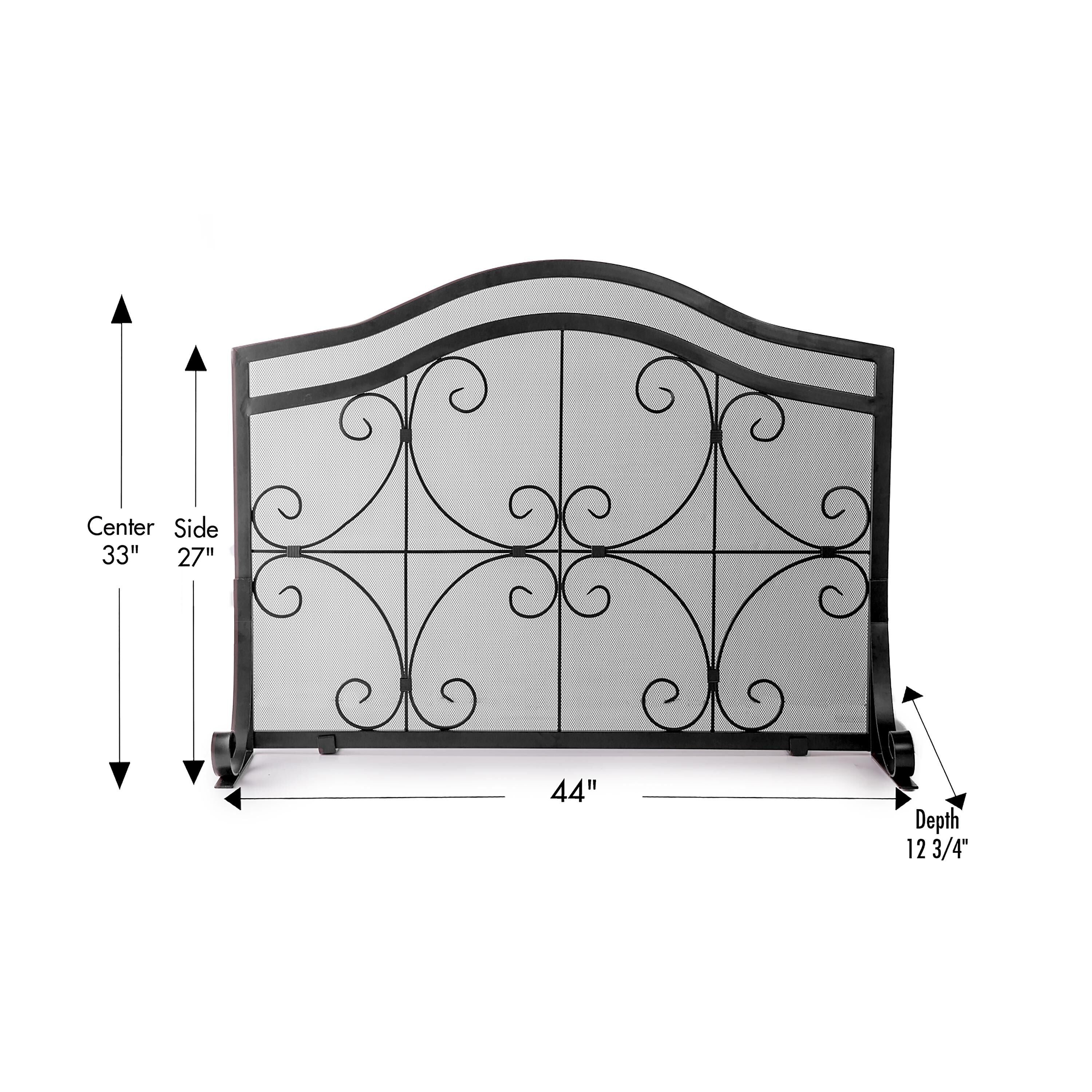 Small Crest Flat Guard Fireplace Screen - Image 5