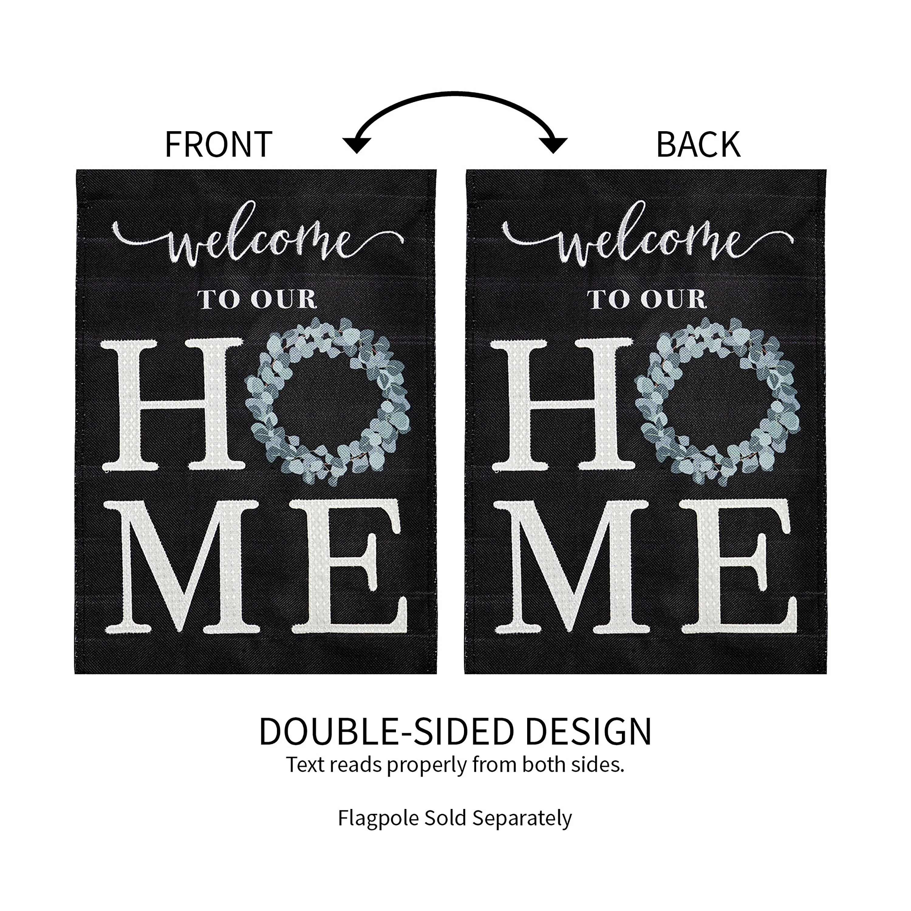 “Welcome To Our Home” Eucalyptus Burlap Garden Flag - Image 5