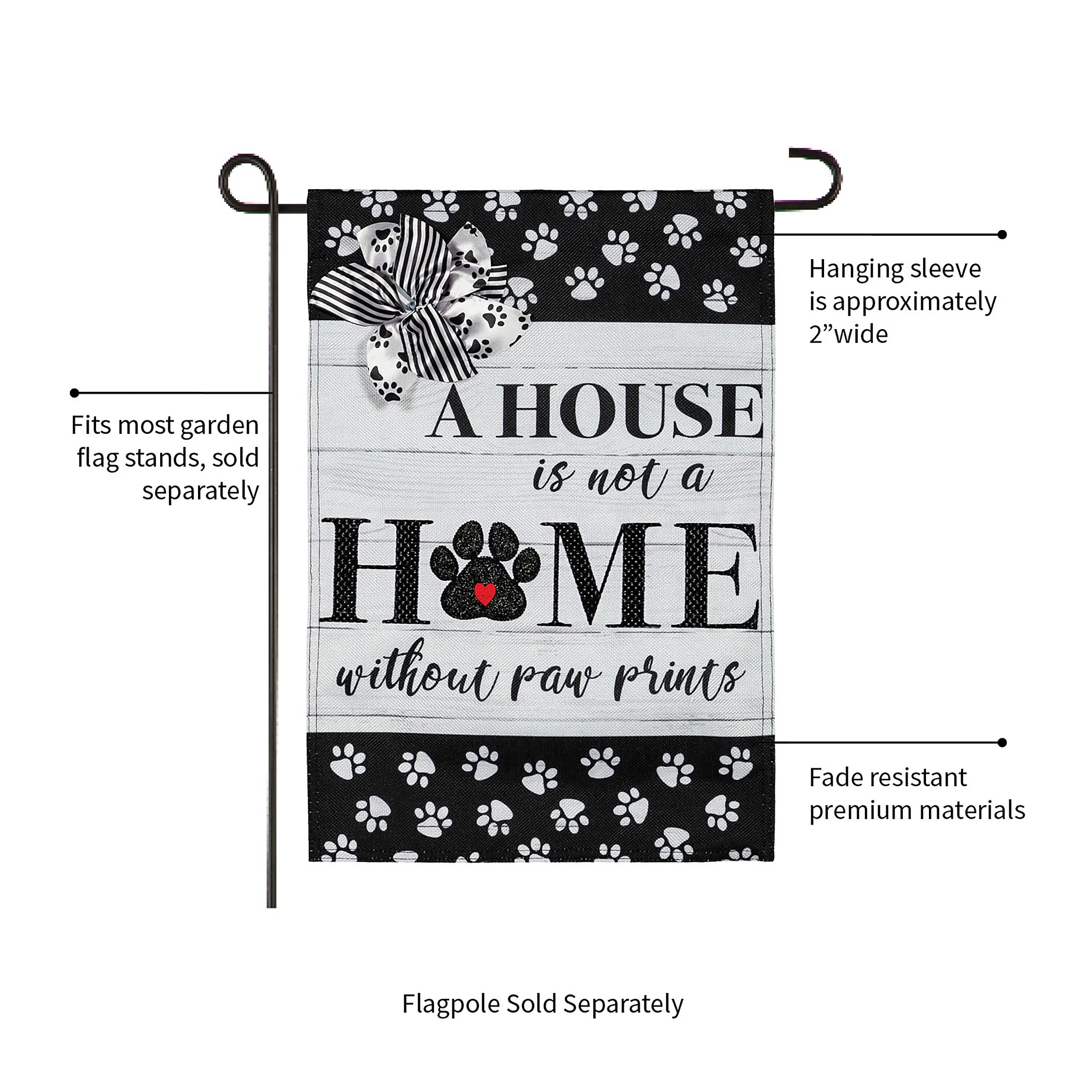 Paw Prints Garden Burlap Flag - Image 3