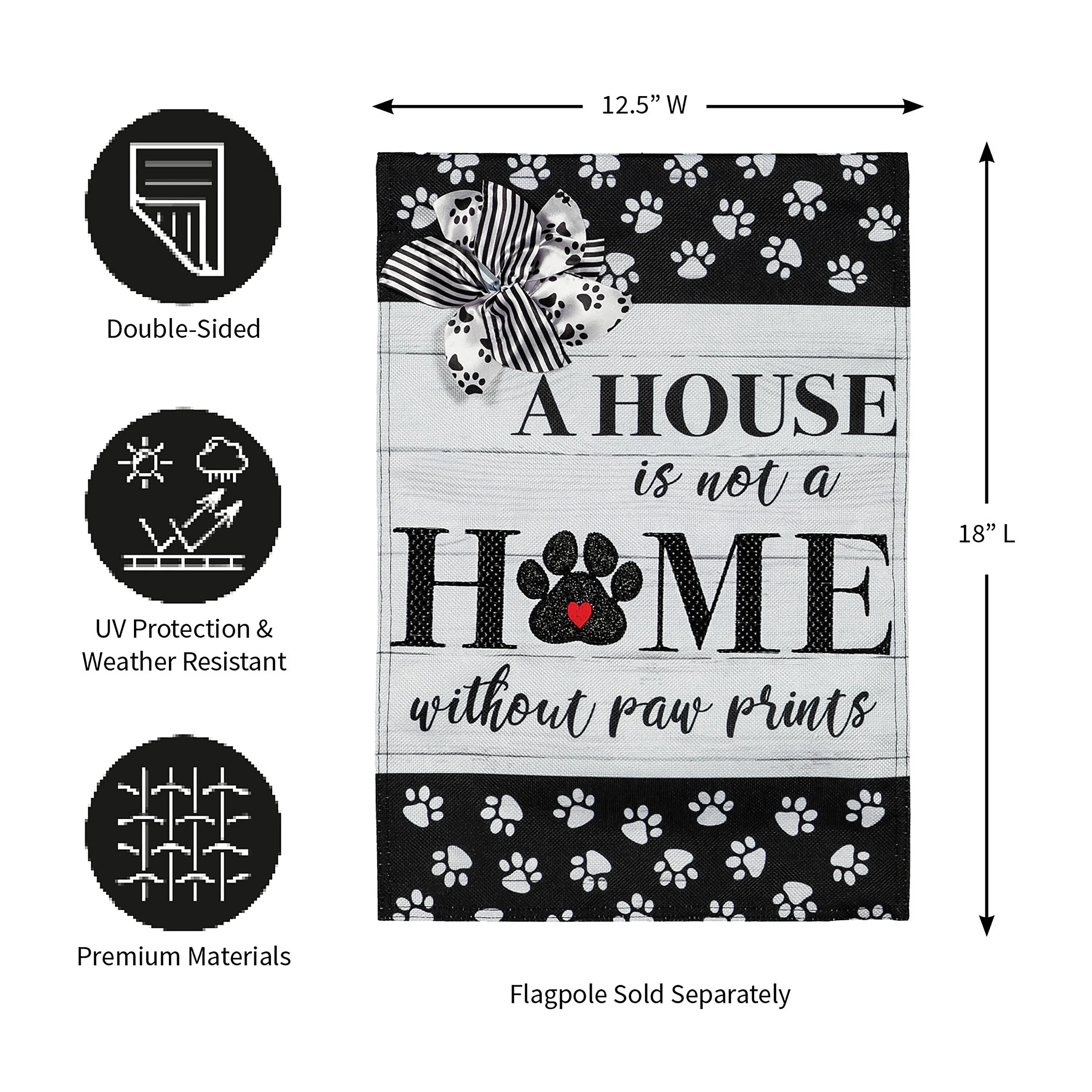 Paw Prints Garden Burlap Flag - Image 5