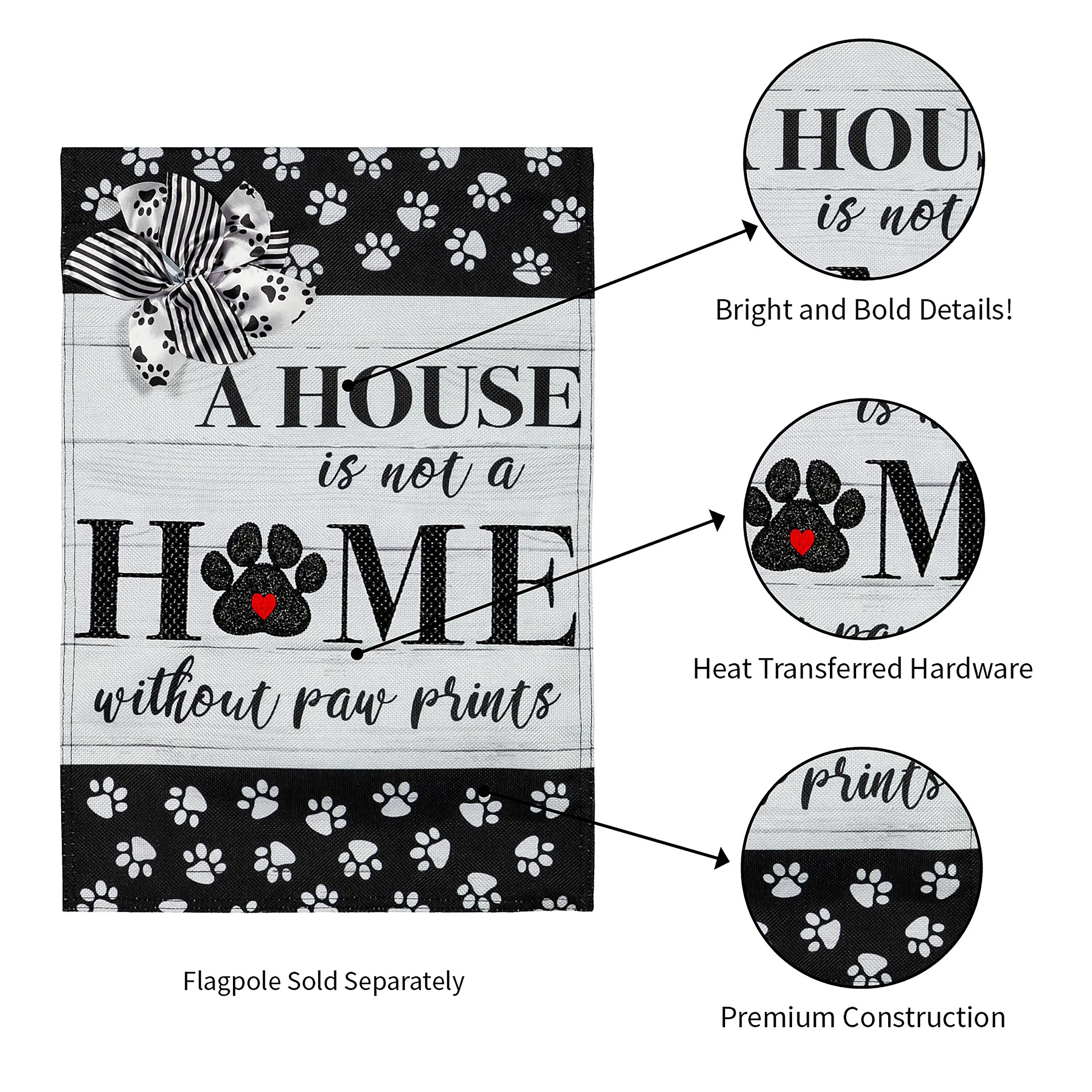 Paw Prints Garden Burlap Flag - Image 6