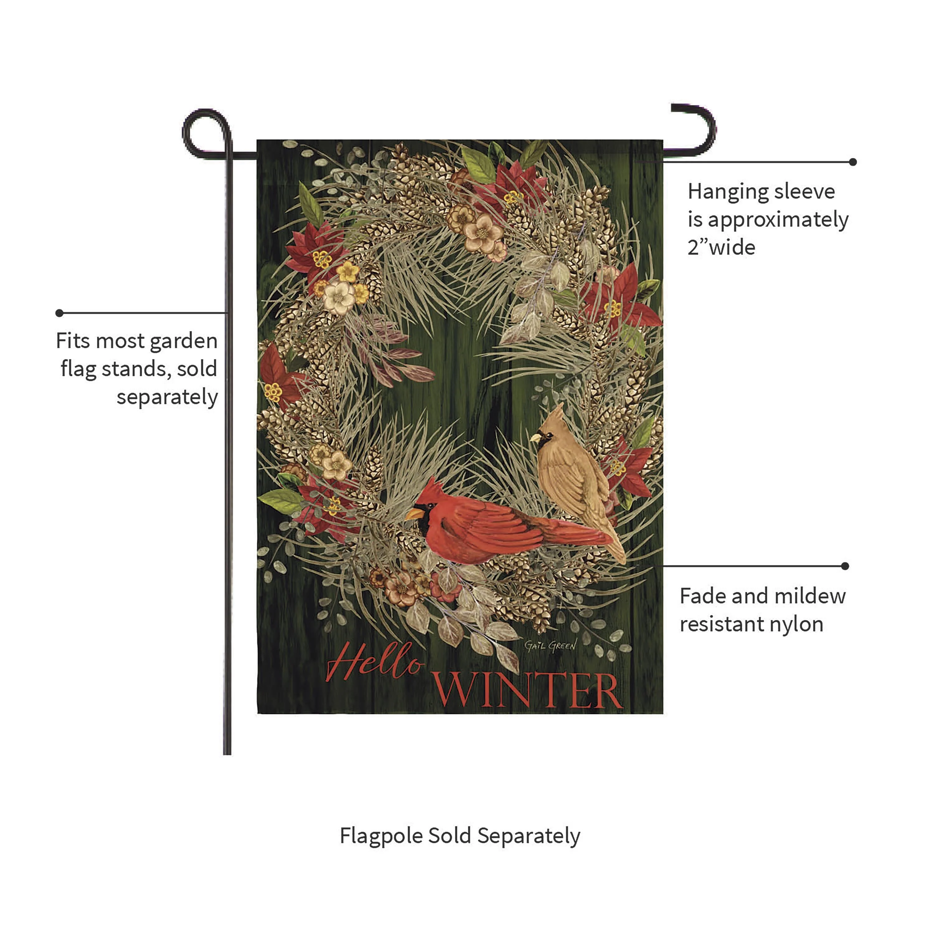 Hello Winter Moire Garden Flag - Image 3