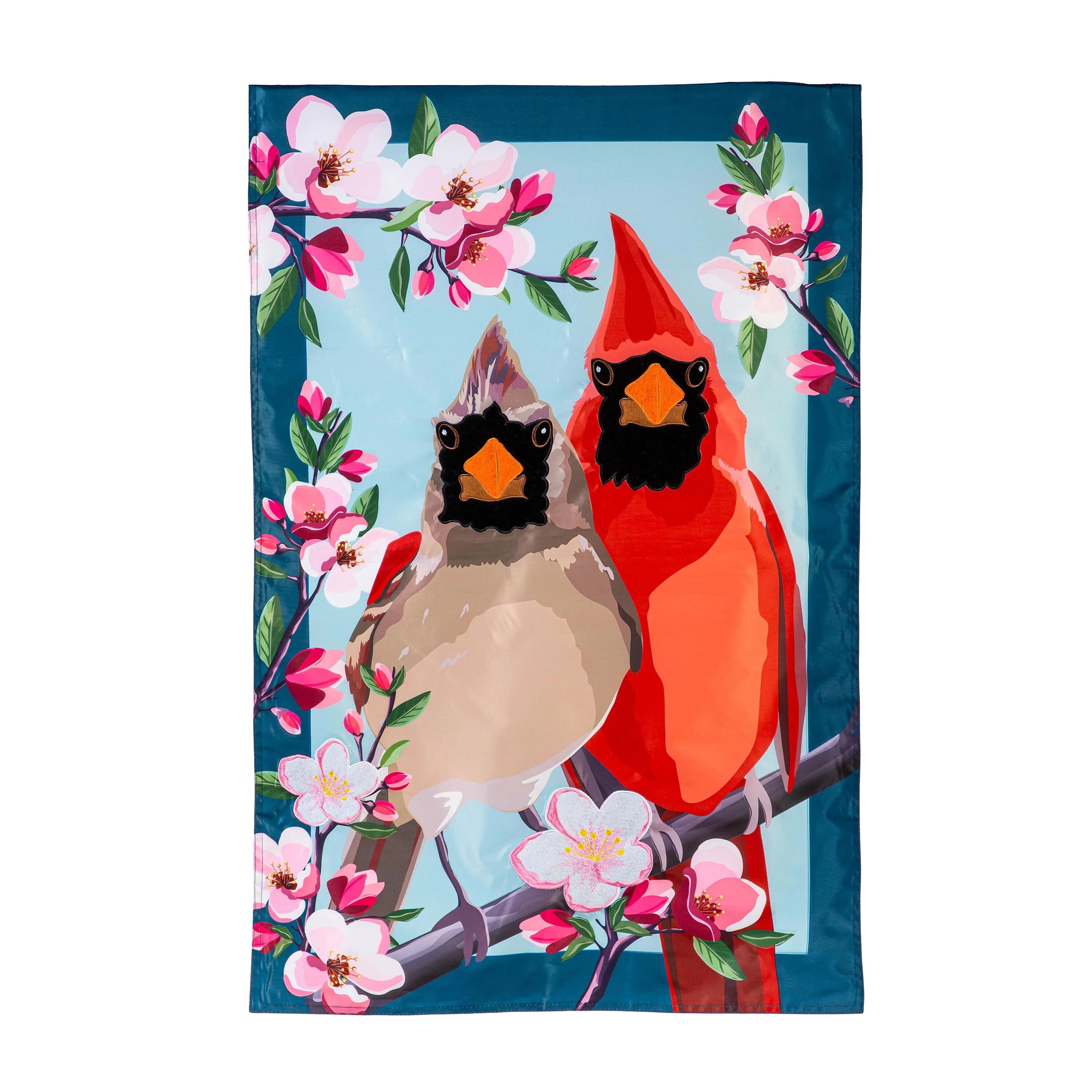Cardinal Couple Applique House Flag - Image 2