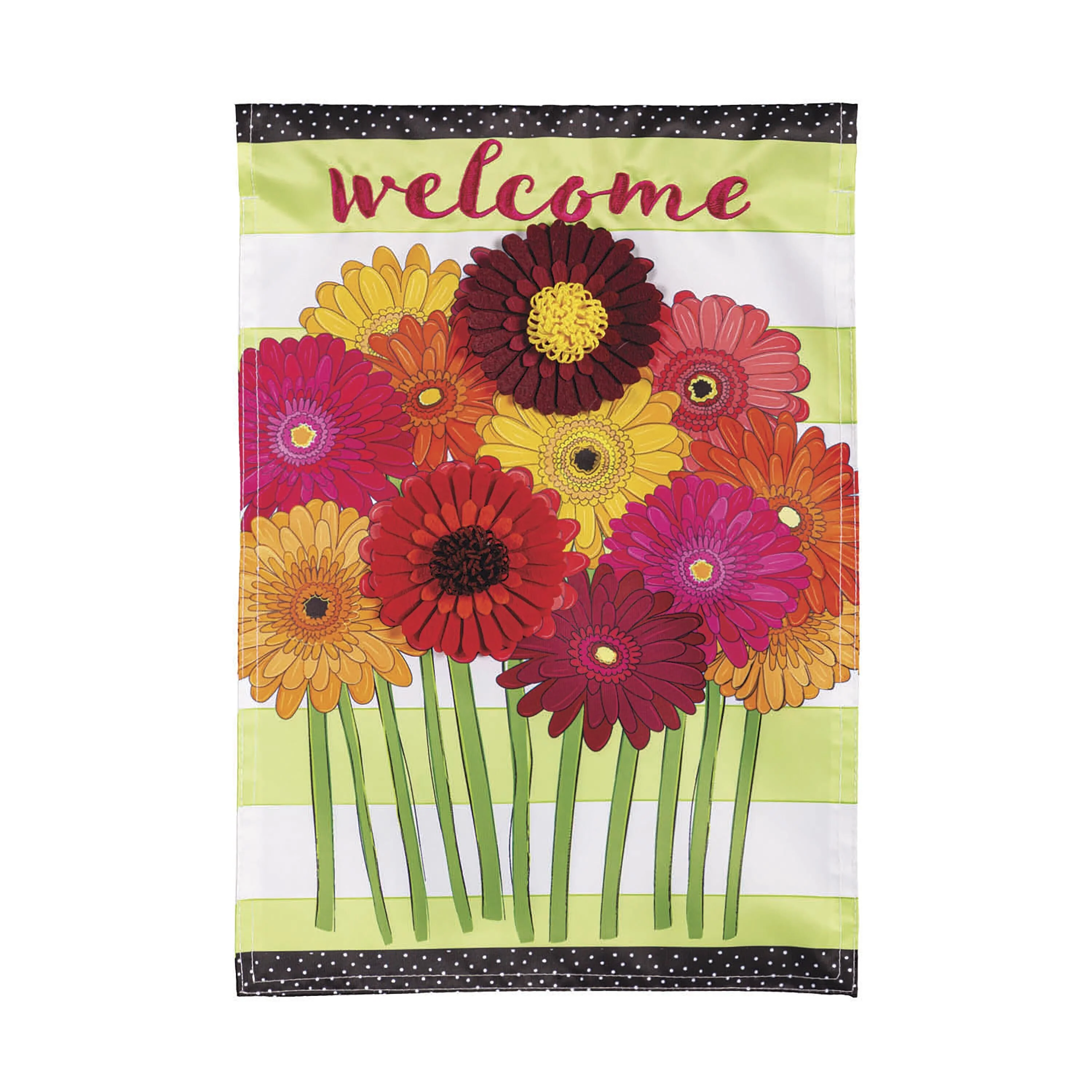 Gerbera Daisies Bouquet Applique Garden Flag - Image 2