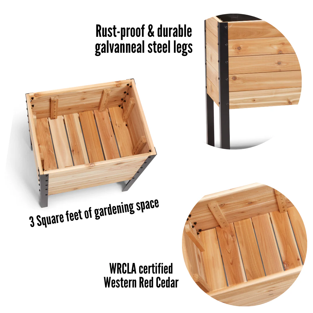Cedar Raised Garden Bed, 18″W x 24″L - Image 6