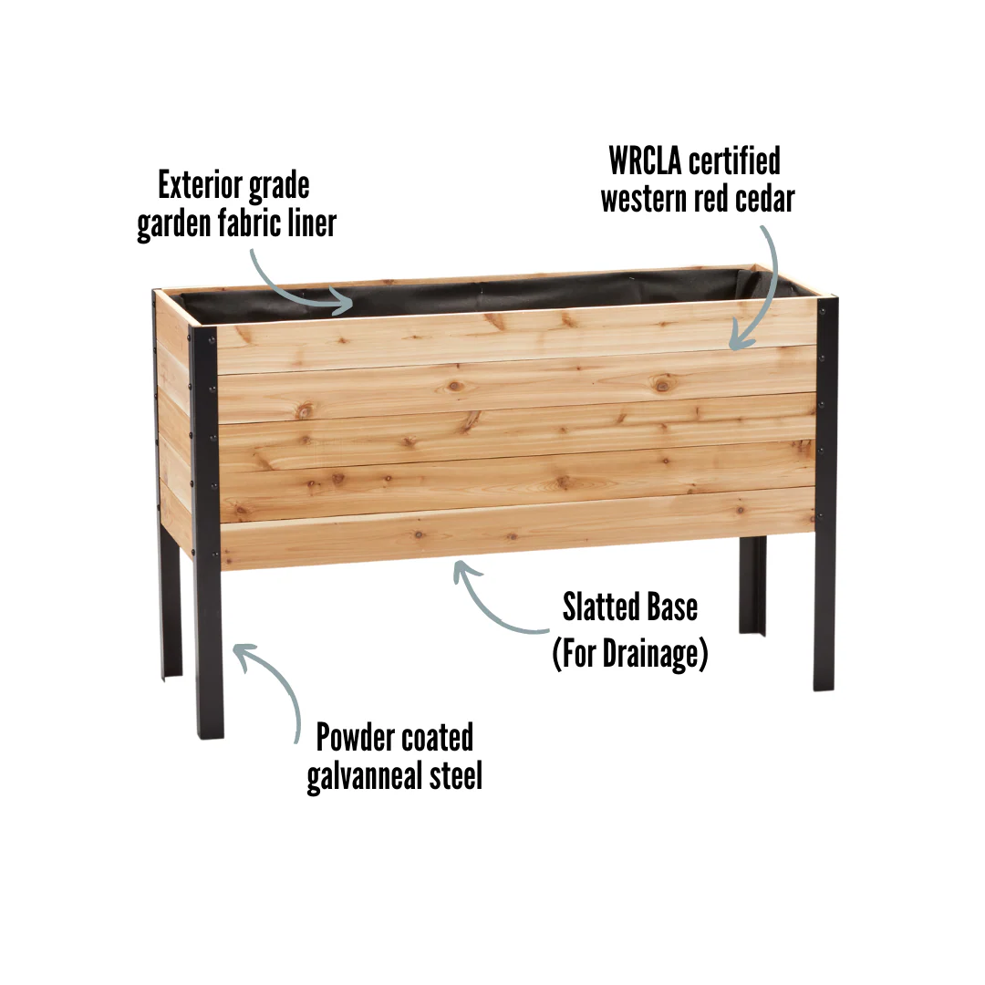 Cedar Raised Garden Bed, 18"W x 48"L - Image 6