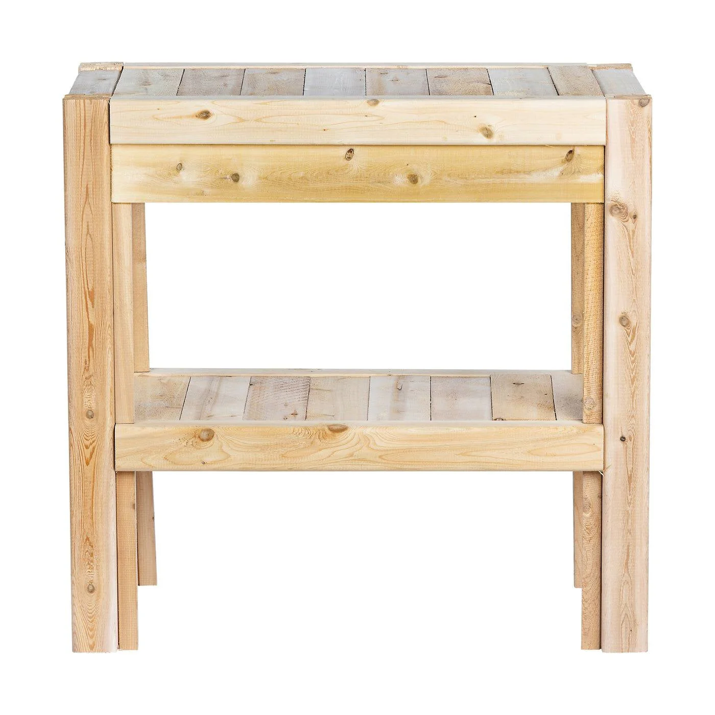 2 Tier Adjustable Cedar Wood Garden Storage Shelves - Image 4