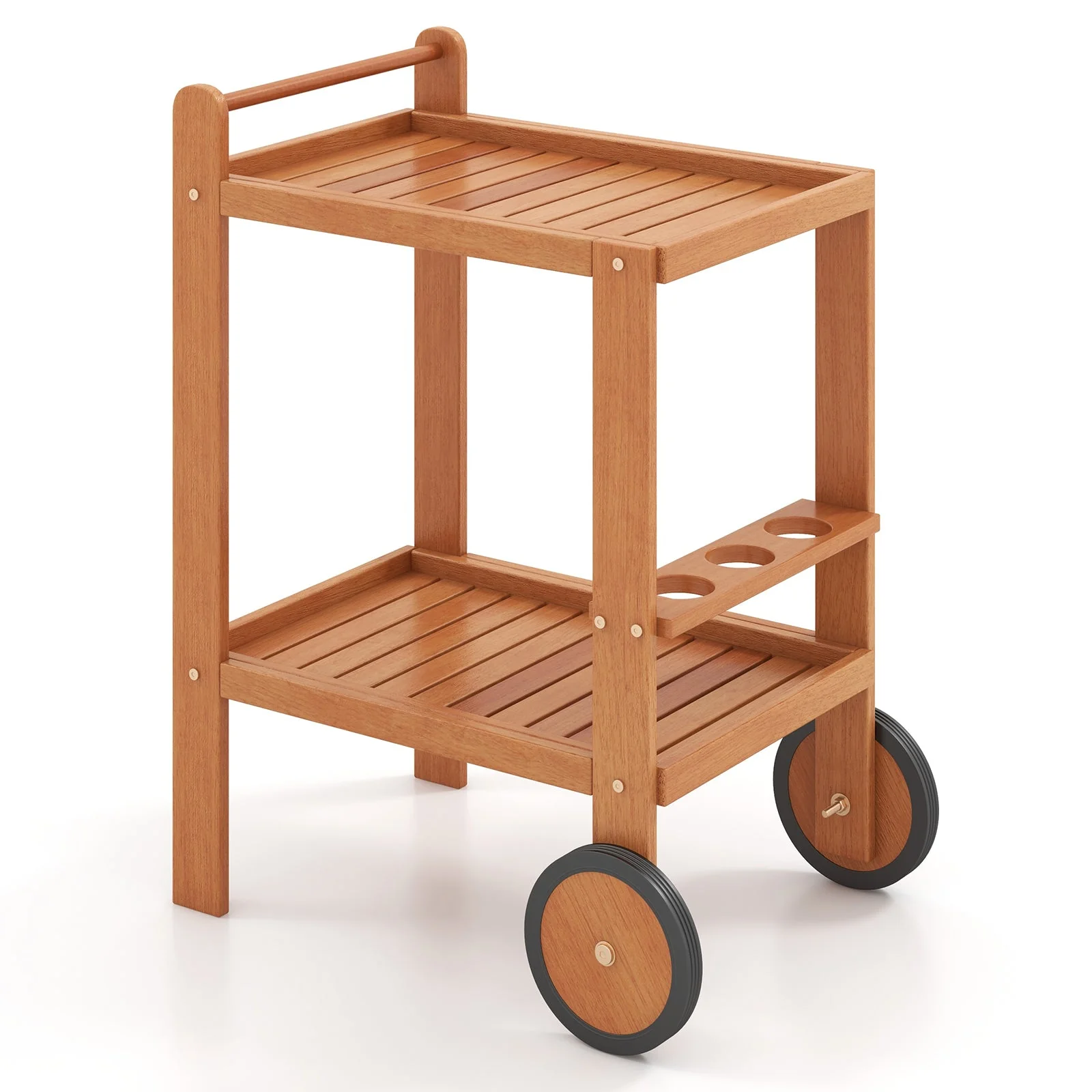 2 Tier Rolling Serving Cart - Image 4