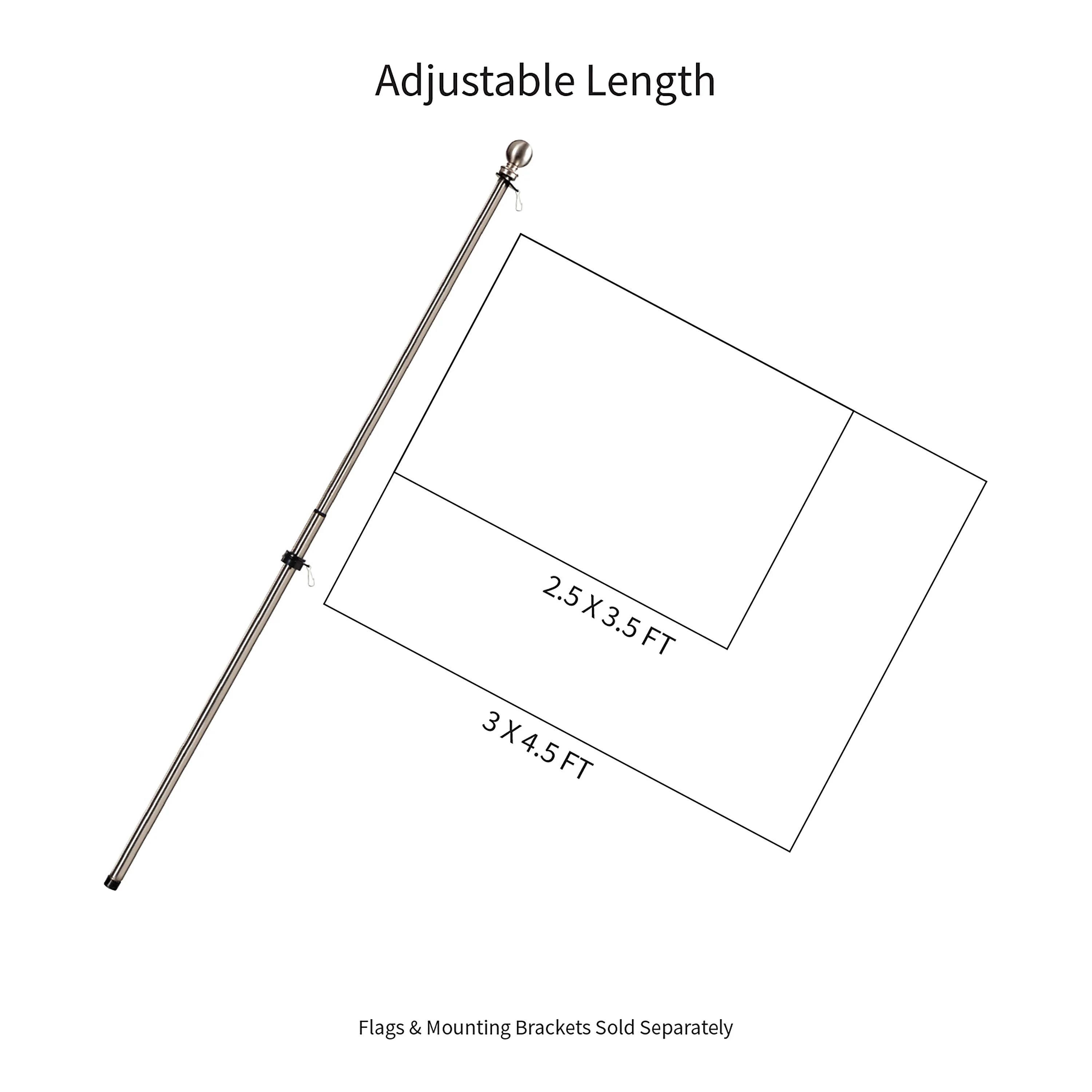 Extendable Metal House Flag Pole - Image 4