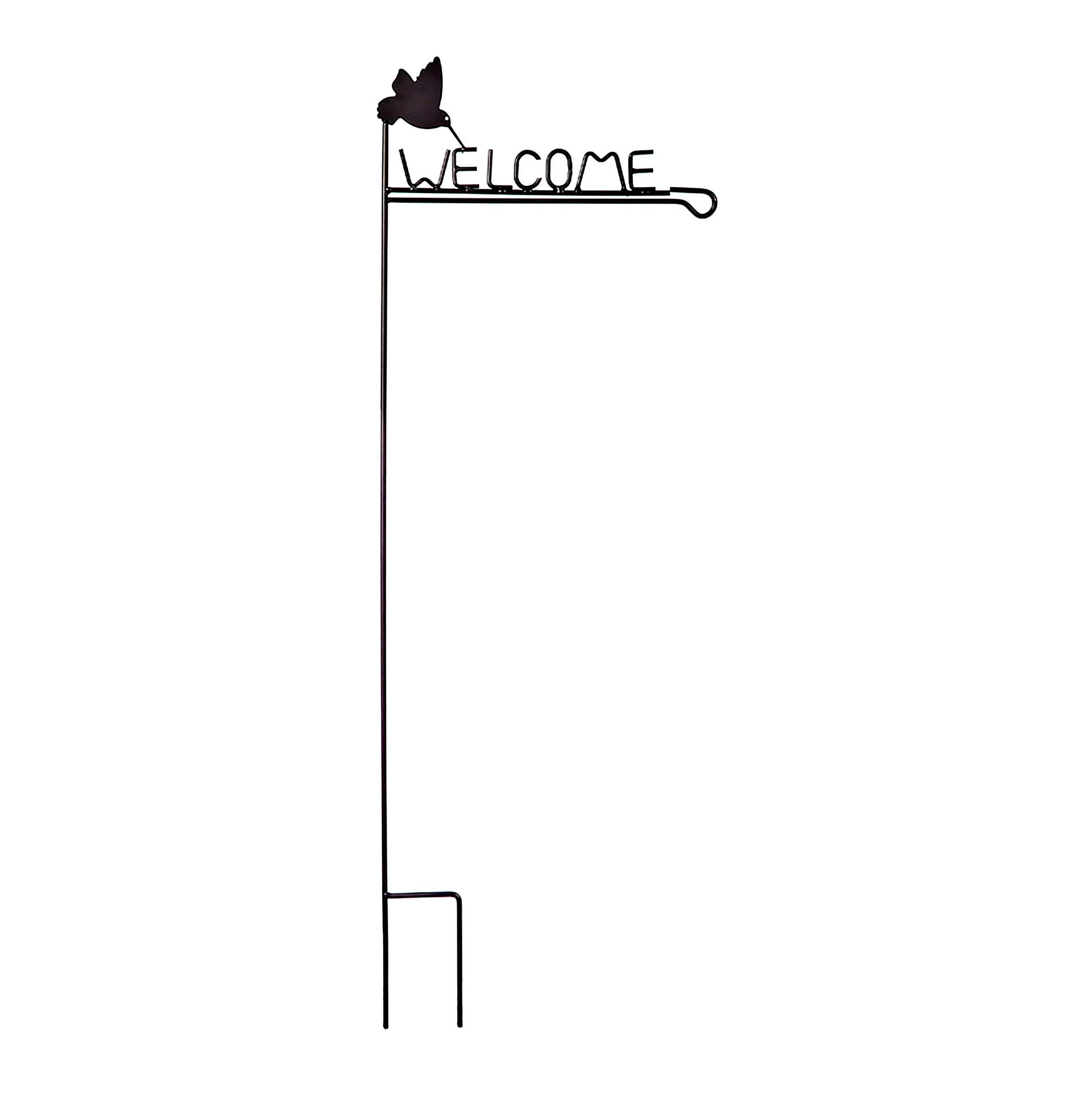 Hummingbird Welcome Garden Flag Stand - Image 3