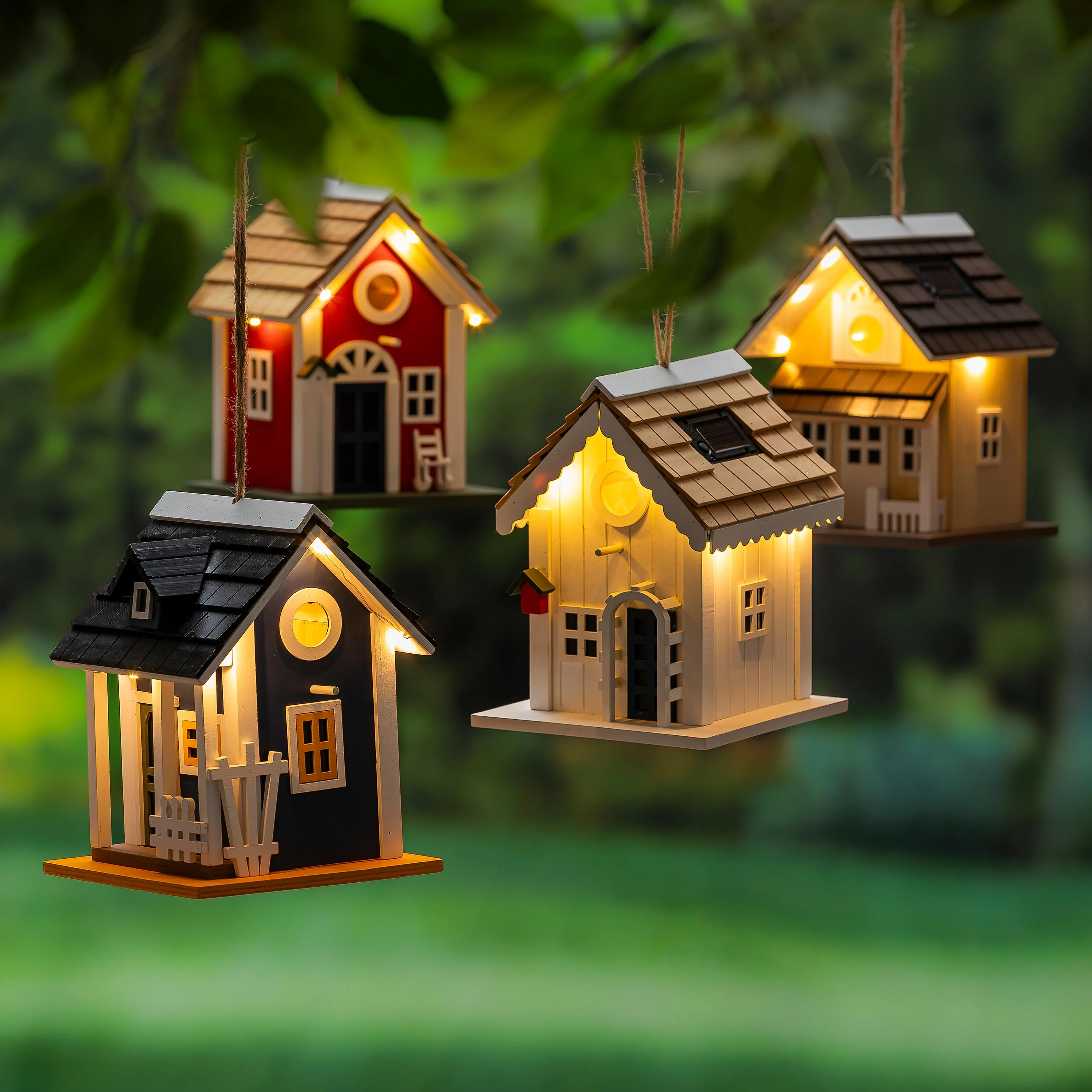 Bird Bungalow Wooden Solar Bird House - Image 4