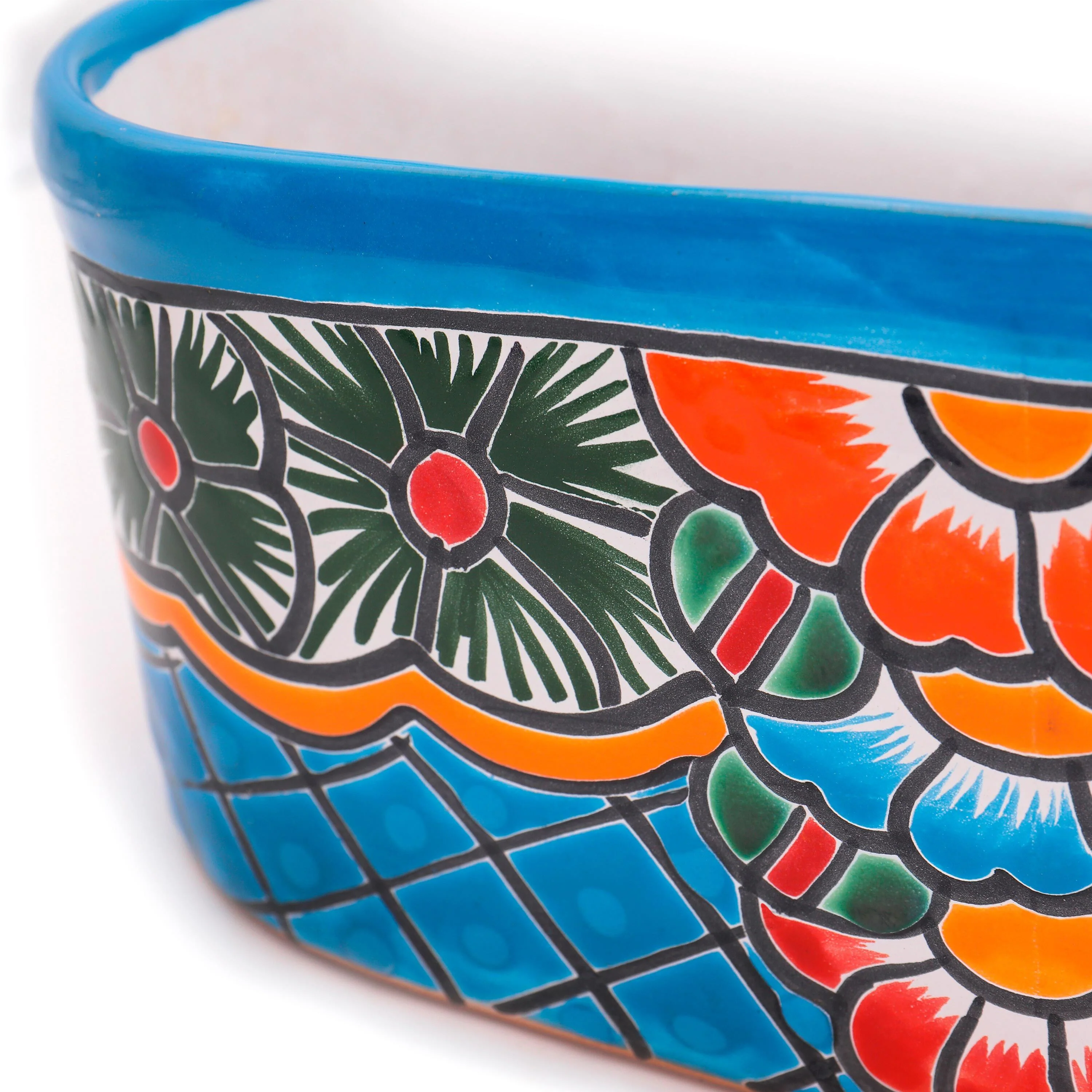 Turquoise Talavera Ledge Planter, Medium - Image 6
