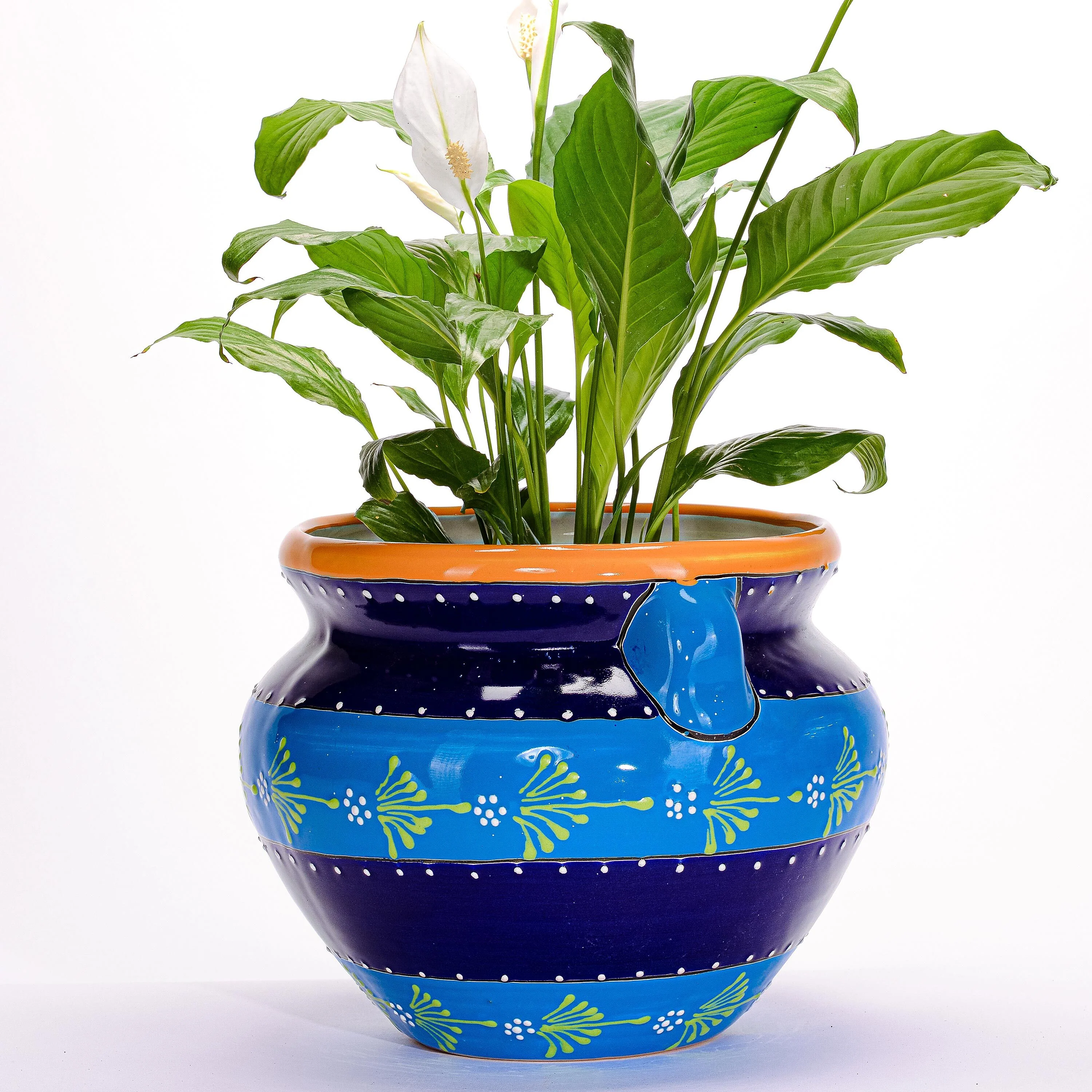12" Striped Blue Talavera Chata - Image 6