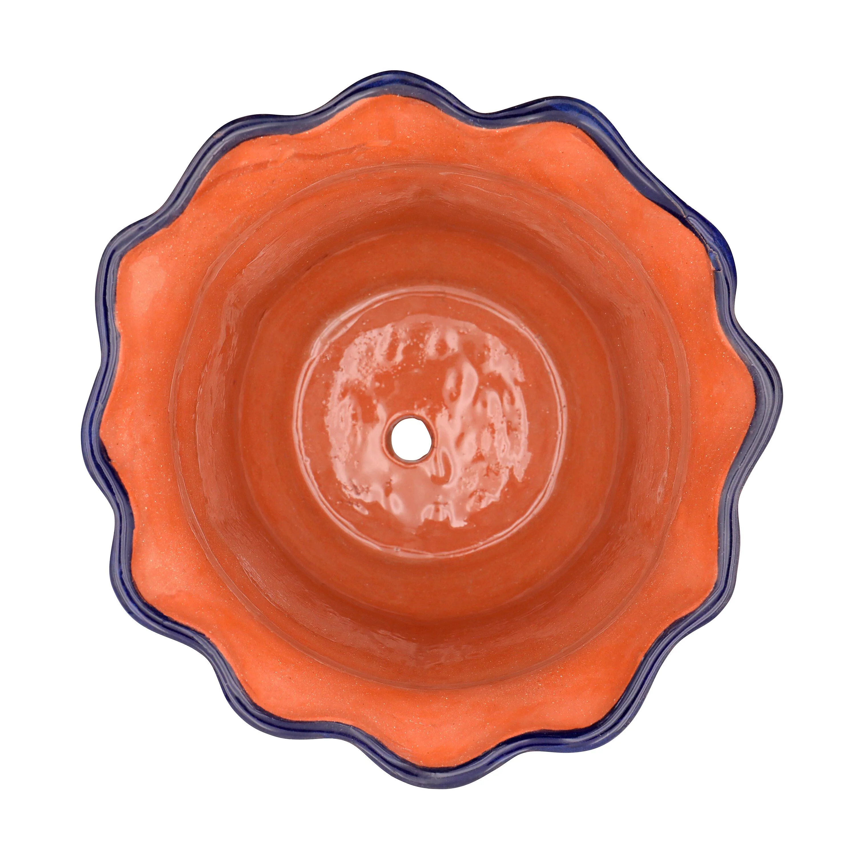 Medium Ripple Rim Talavera Flower Pot - Image 2
