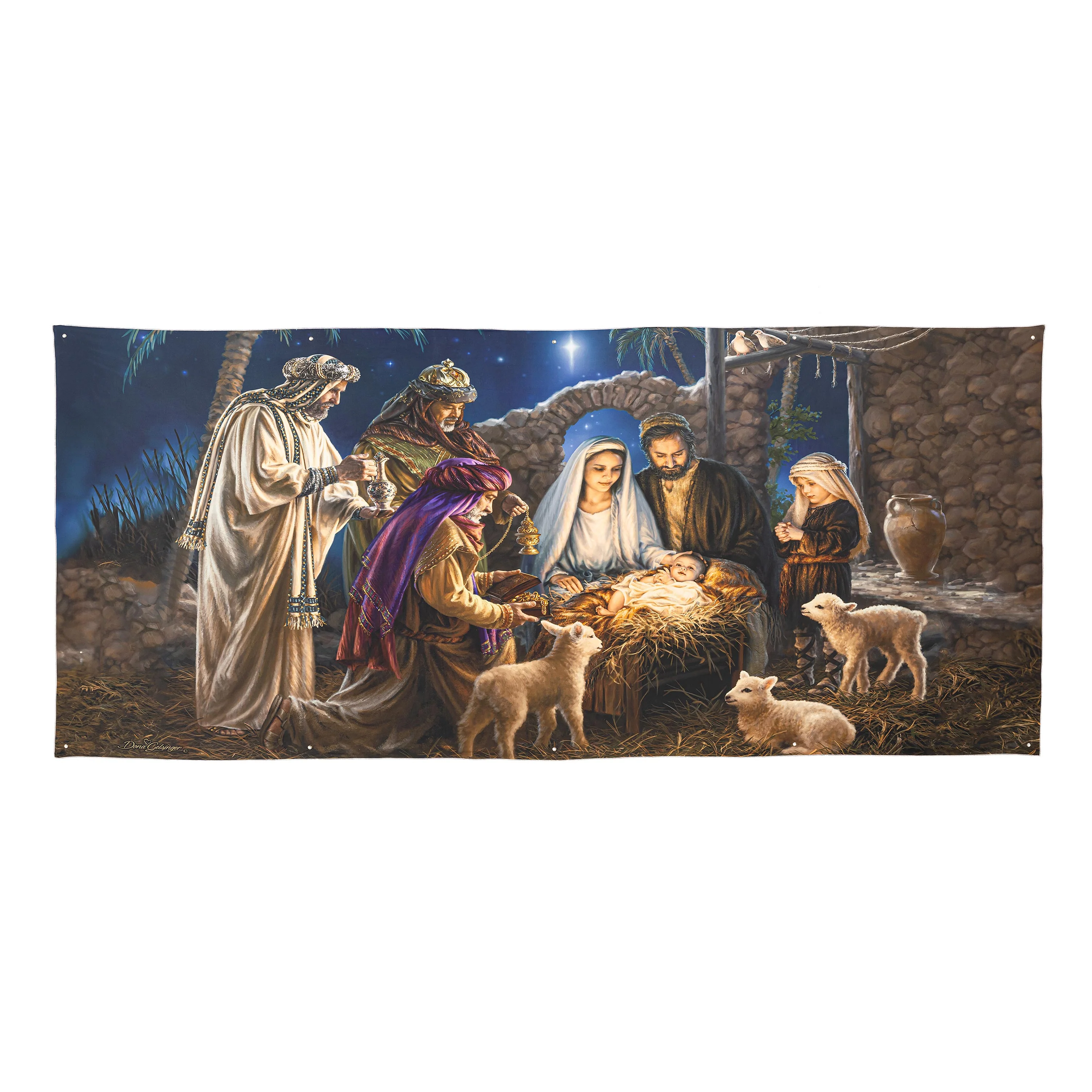 The Savior Is Born Premium Double Garage Door Cover - Image 2