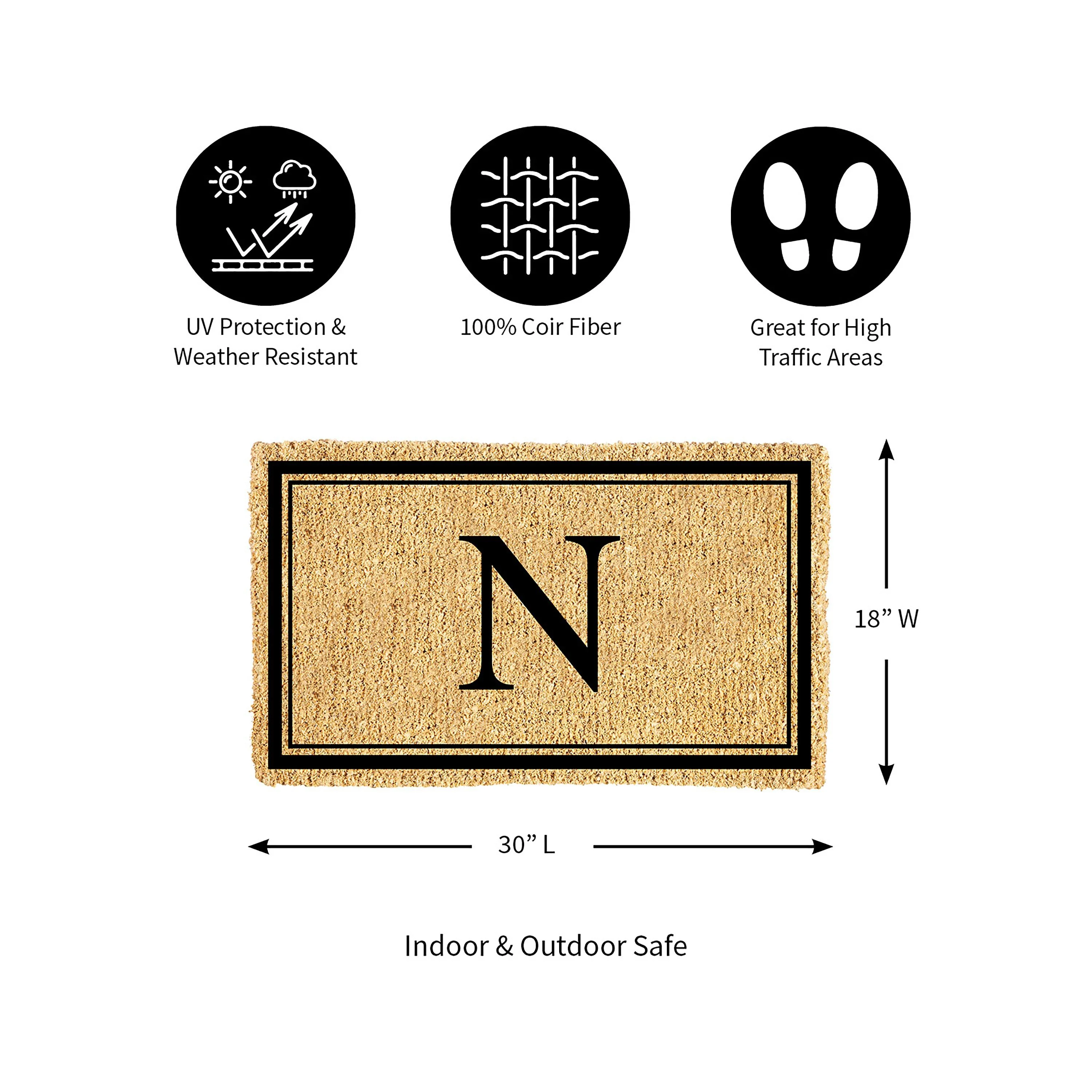 Monogram Coir Mat, Letter  "N" - Image 2