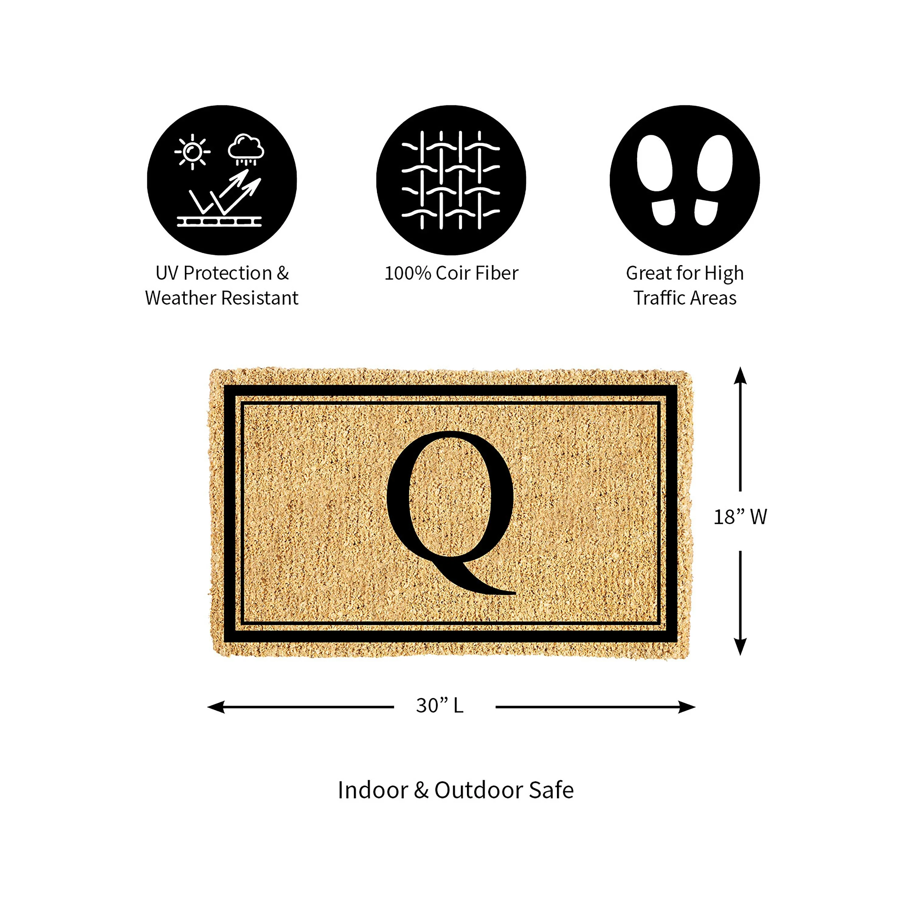Monogram Coir Mat, Letter "Q" - Image 2