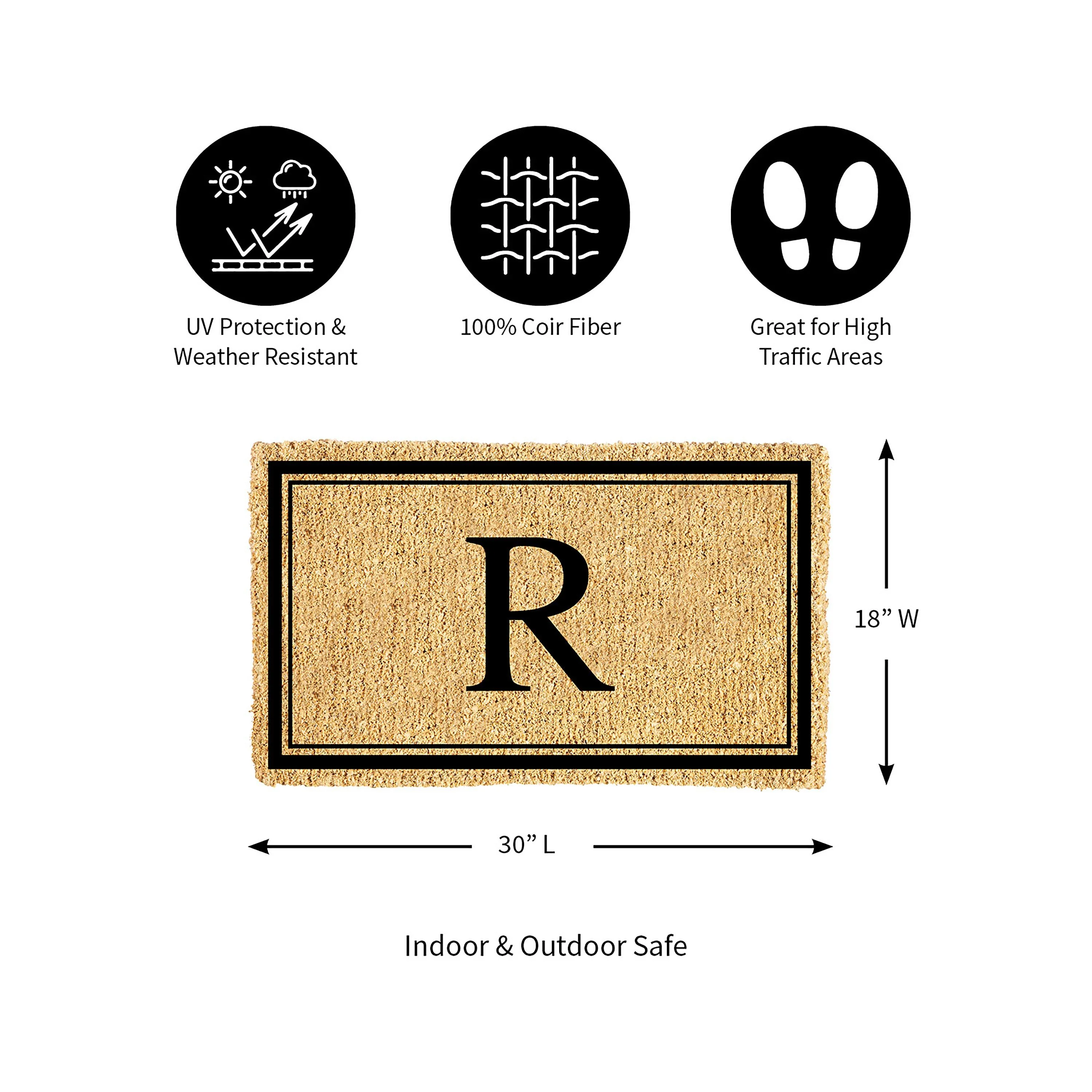 Monogram Coir Mat, Letter  "R" - Image 2