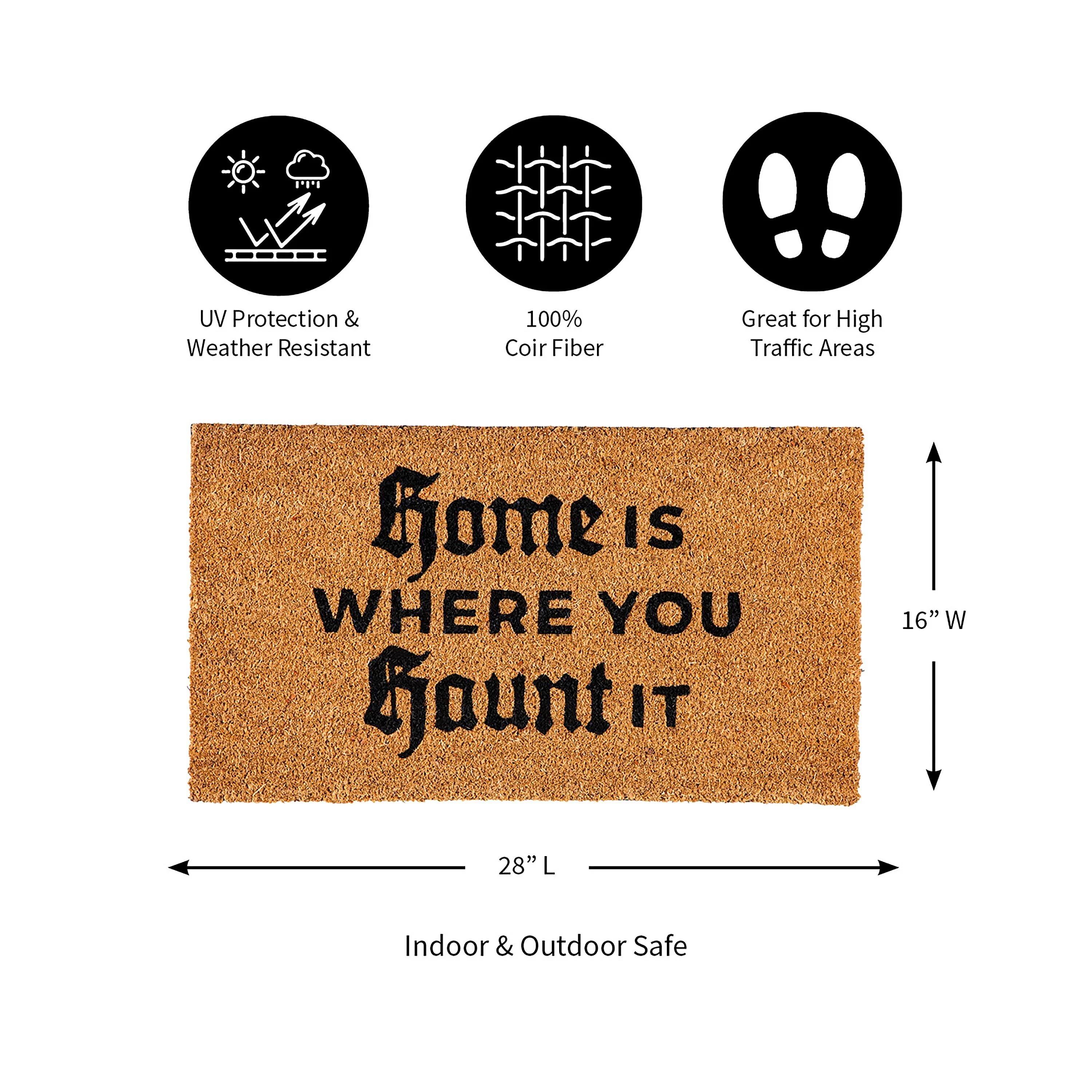 Halloween Greeting Coir Mat, Home Is Where You Haunt Is - Image 3