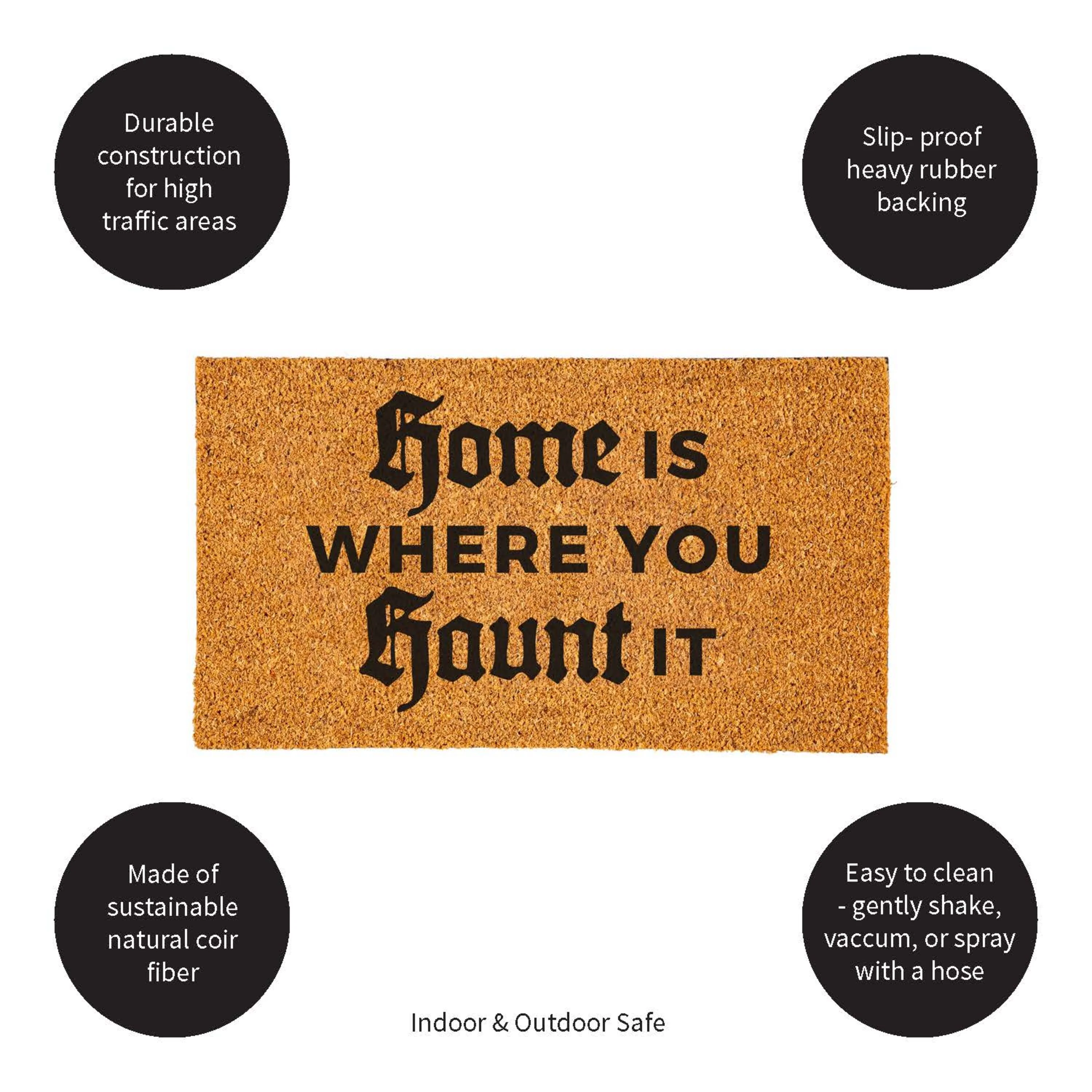 Home is Where You Haunt It Coir Doormat, 28"x16" - Image 4