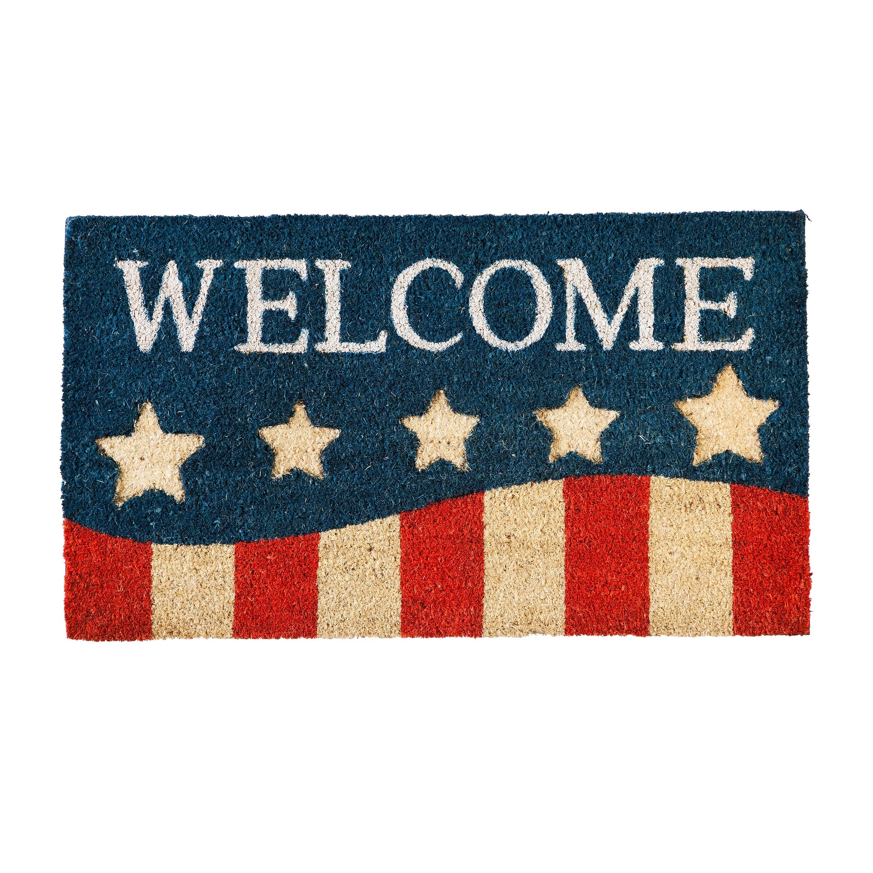 Patriotic Stripes Coir Mat
