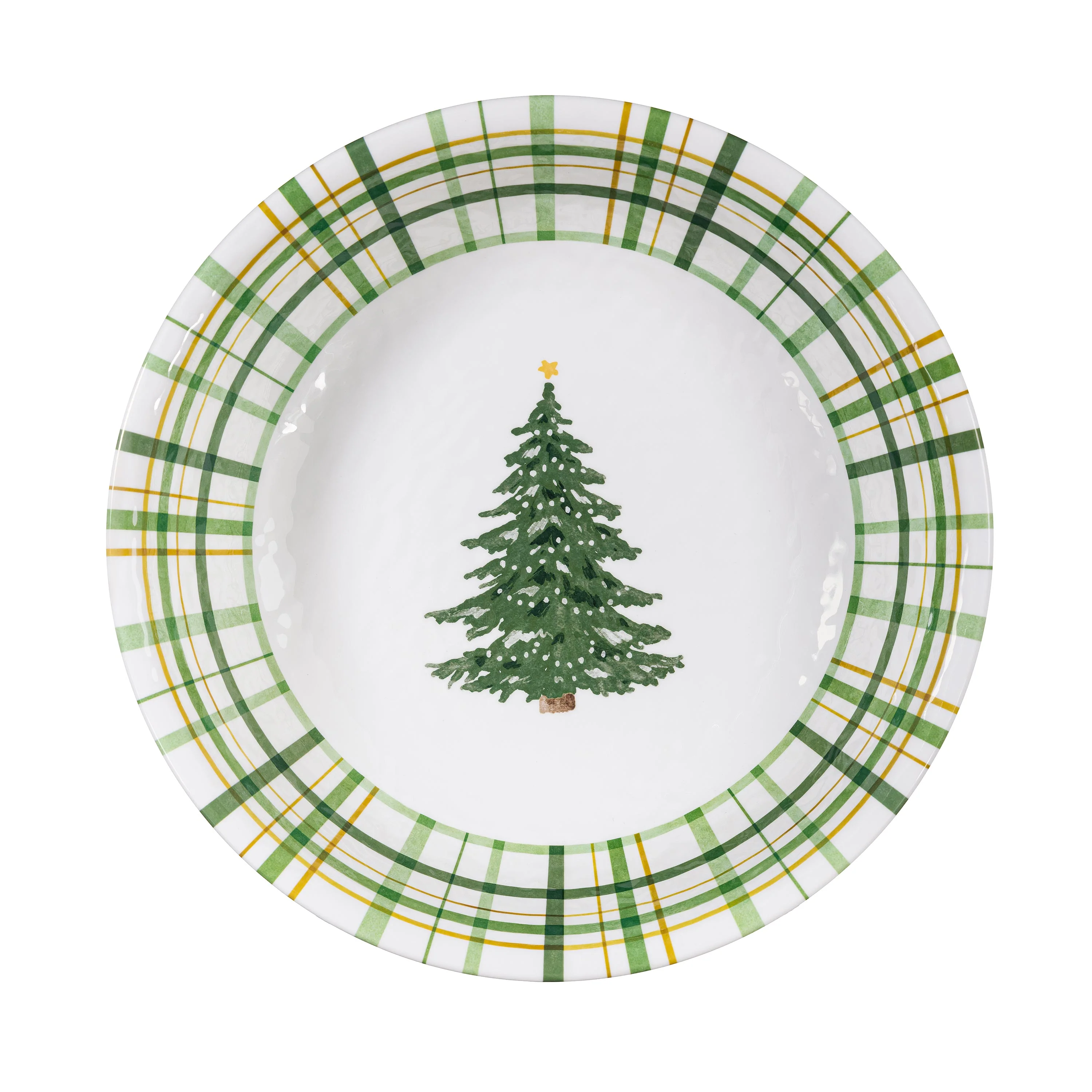 Shades of Green Holiday Melamine 12" Serving Bowl, Set of 4 - Image 2