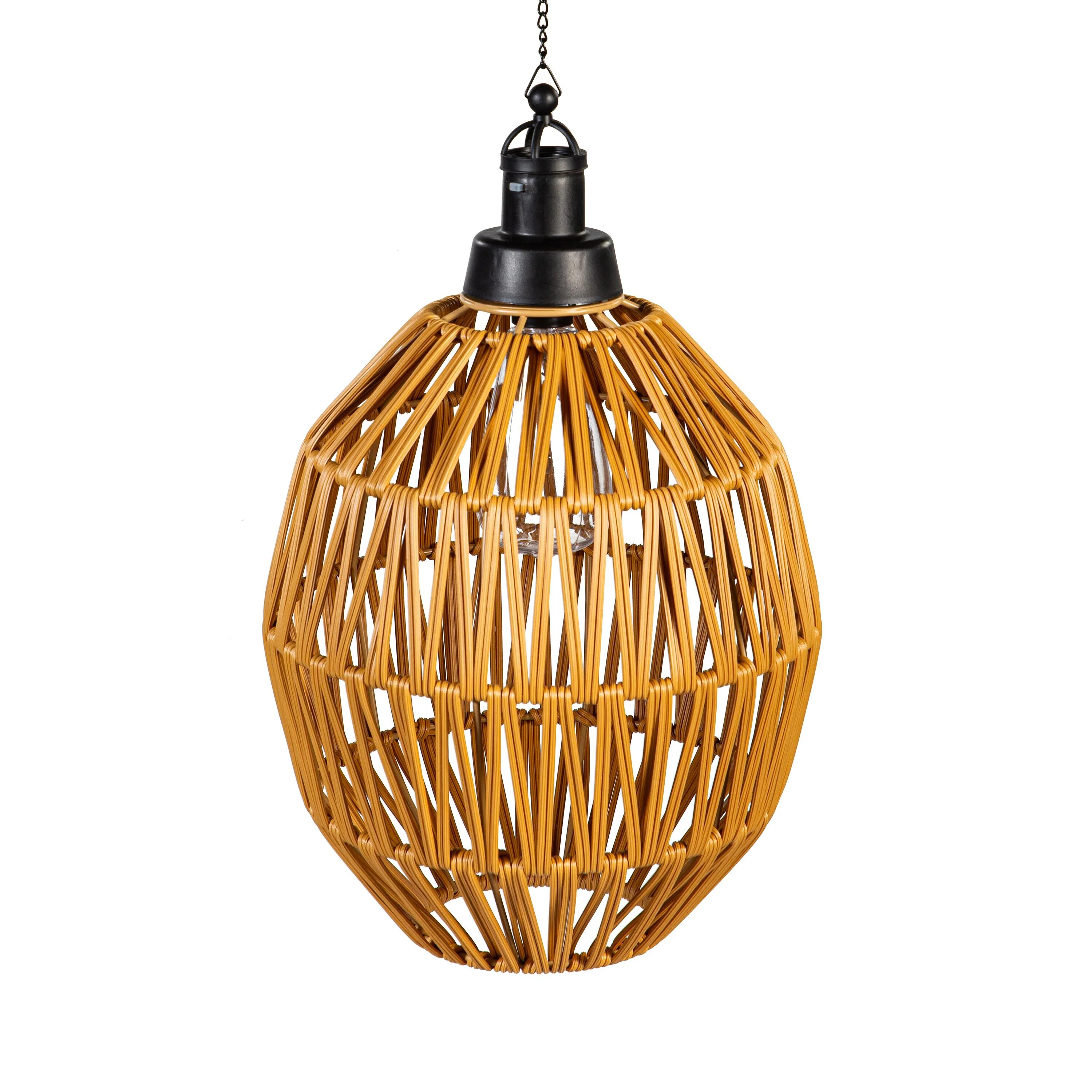 Woven Hanging Pendant Solar Lantern, Set of 2 - Image 4