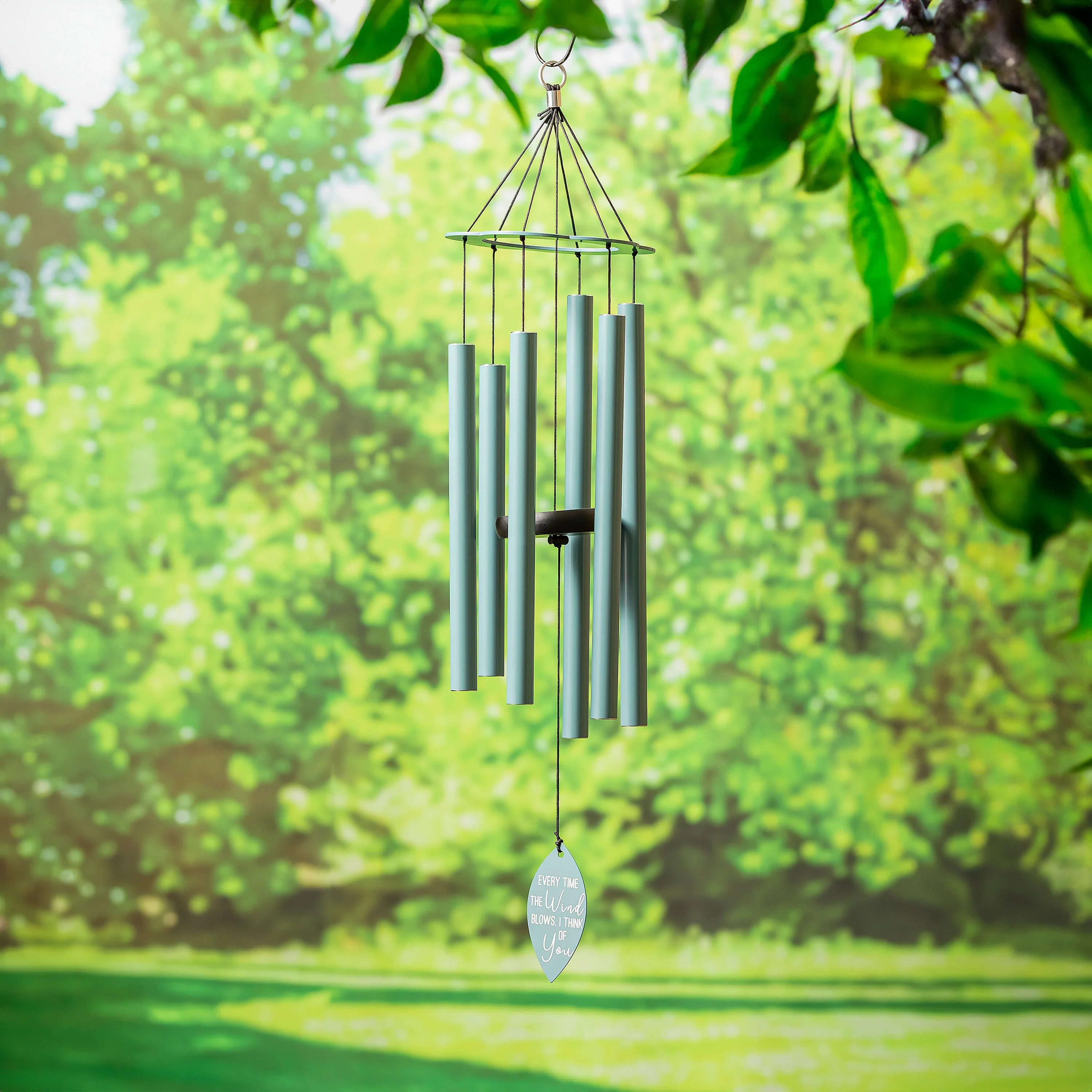 Hand Tuned Memorial "Every Time The Wind Blows I Think Of You" Wind Chime - Image 2