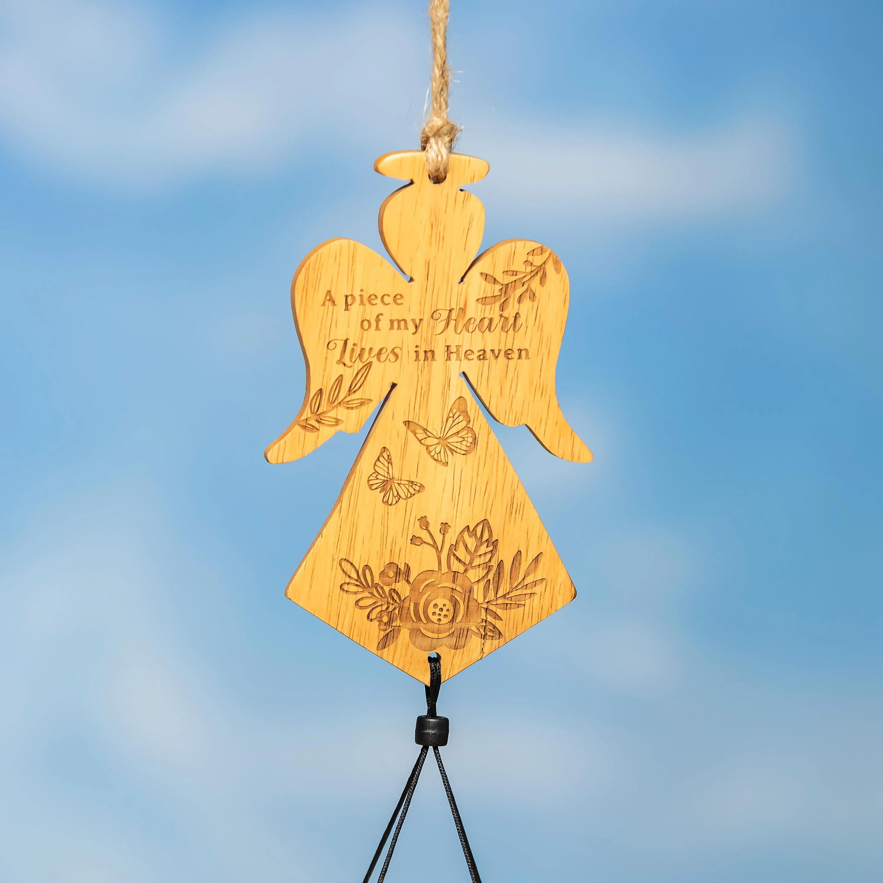 Memorial Wind Chime, Bamboo, Angel, 37" H - Image 2