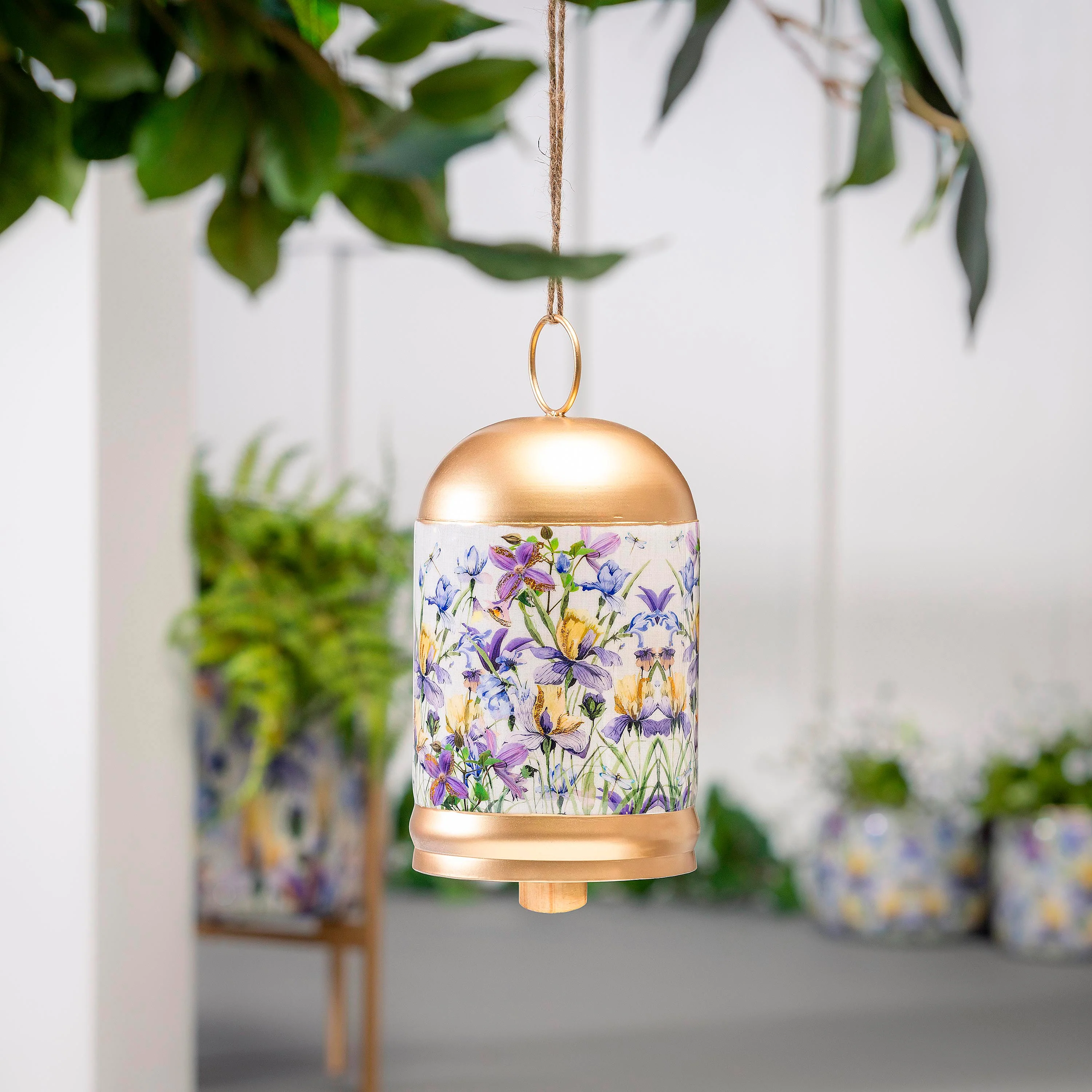 Golden Lilac Printed Metal Bell
