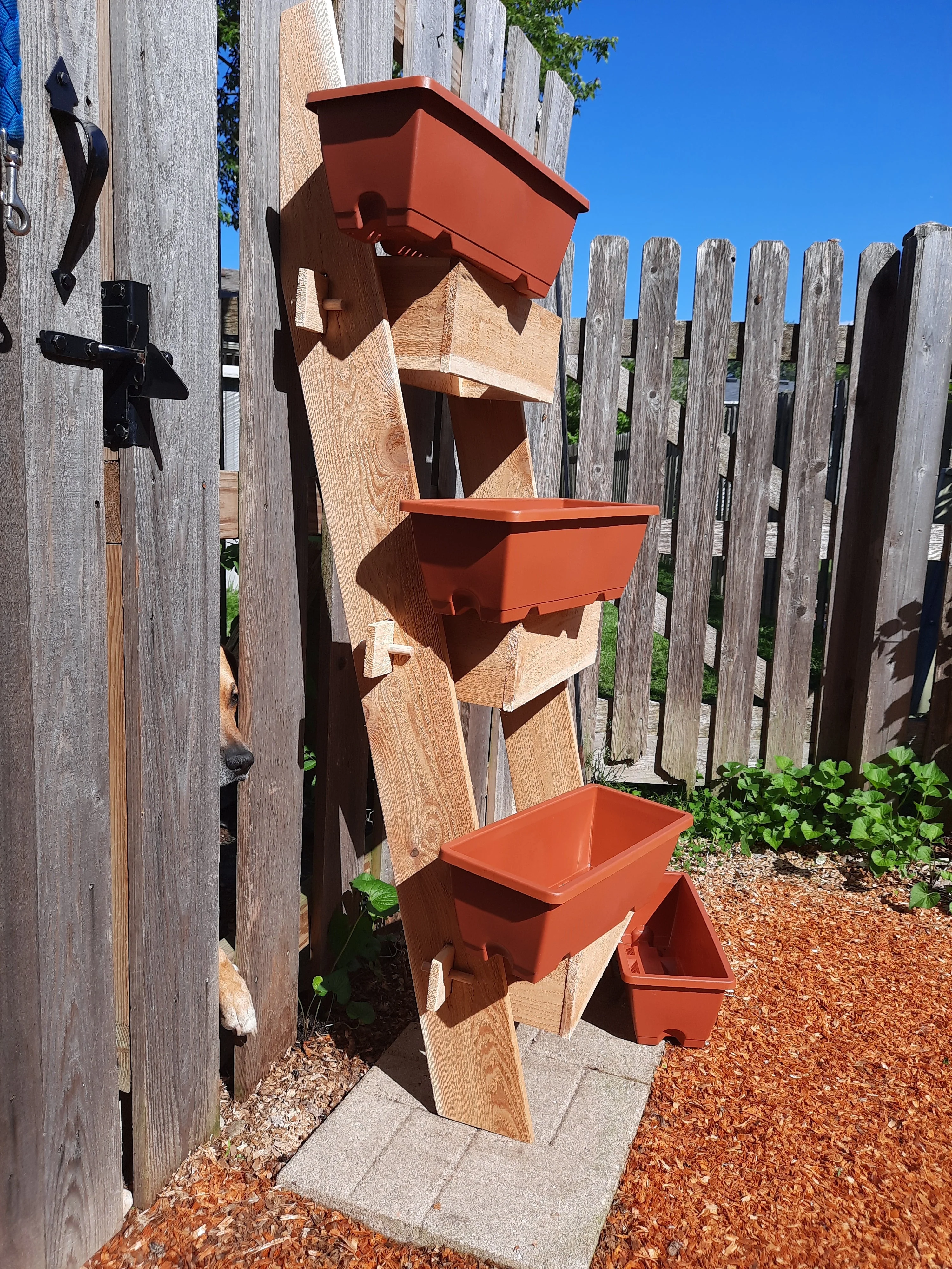 3-Tier Vertical Cedar Standing Planter Box - Image 5