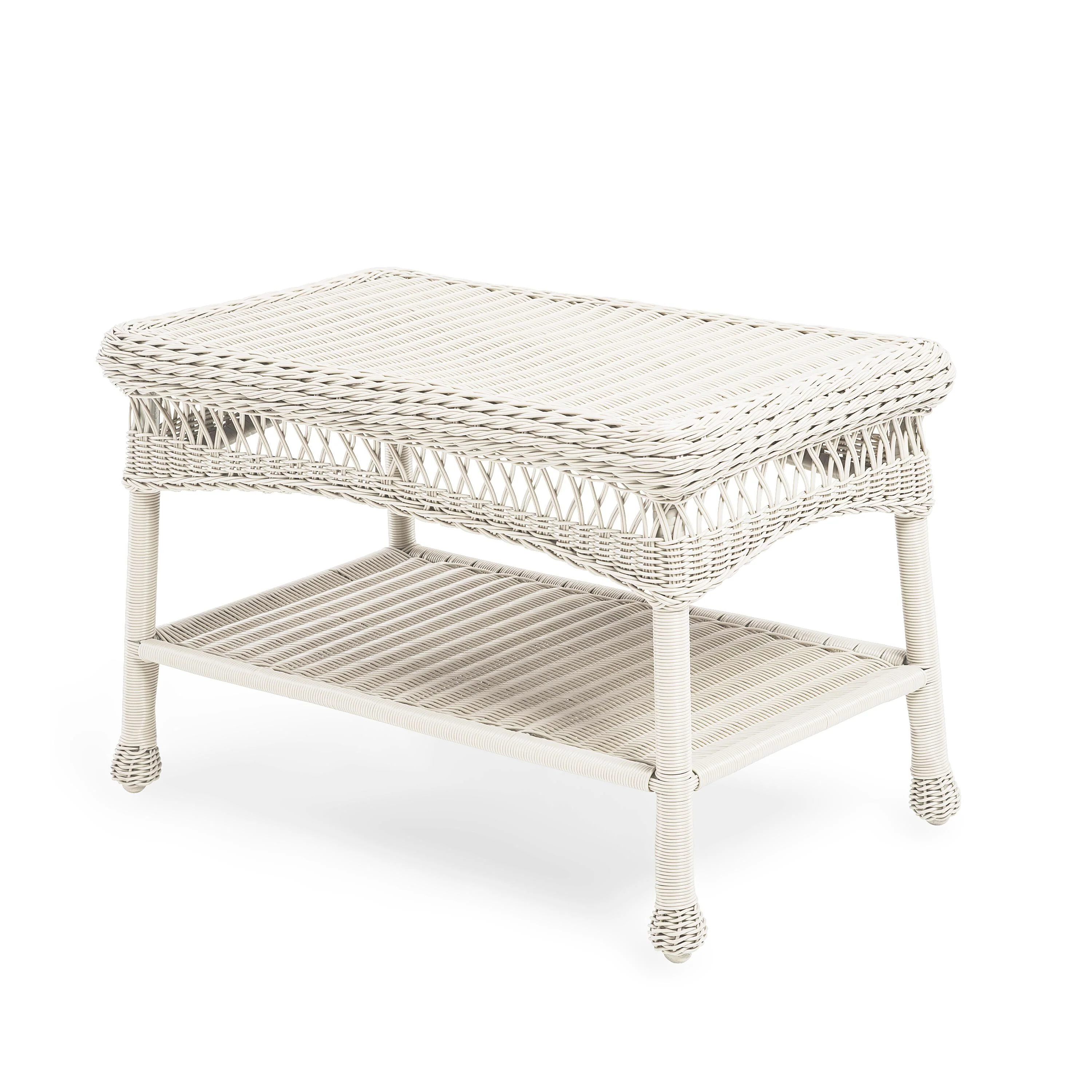 Easy Care Resin Wicker Coffee Table, Off-White - Image 3