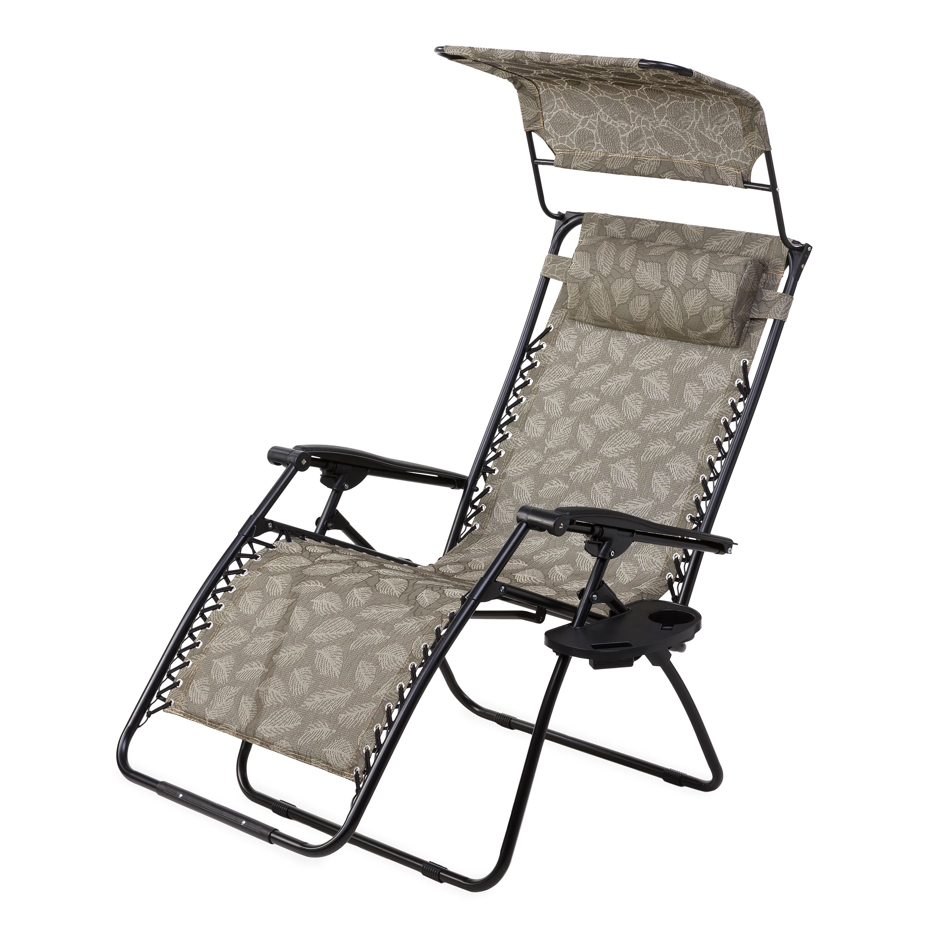 Deluxe Zero Gravity Chair With Awning, Table And Drink Holder - Image 3