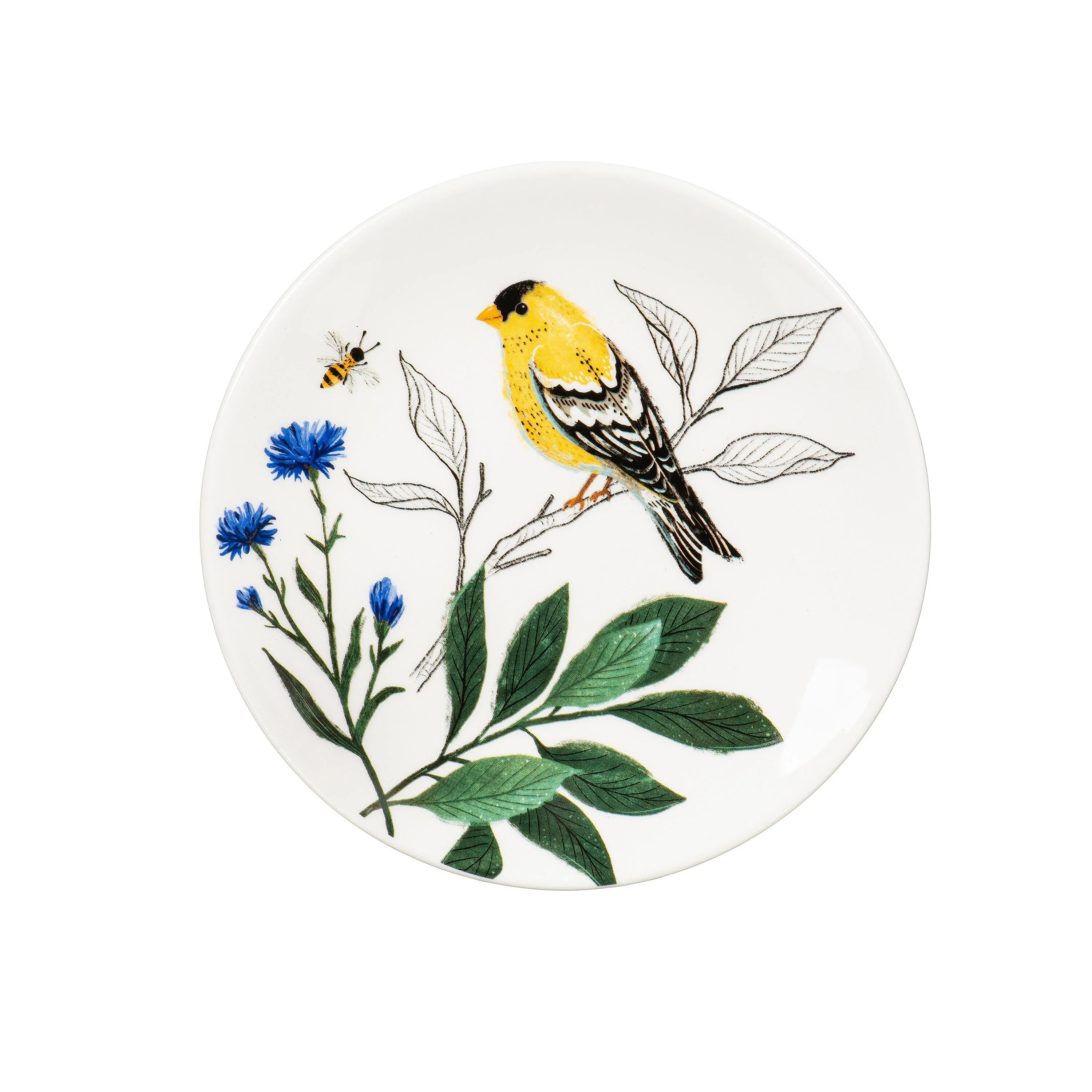 What She Shed Plates Ceramic Appetizer Plates Song Bird, 6", Set of 4, Gift Box - Image 8