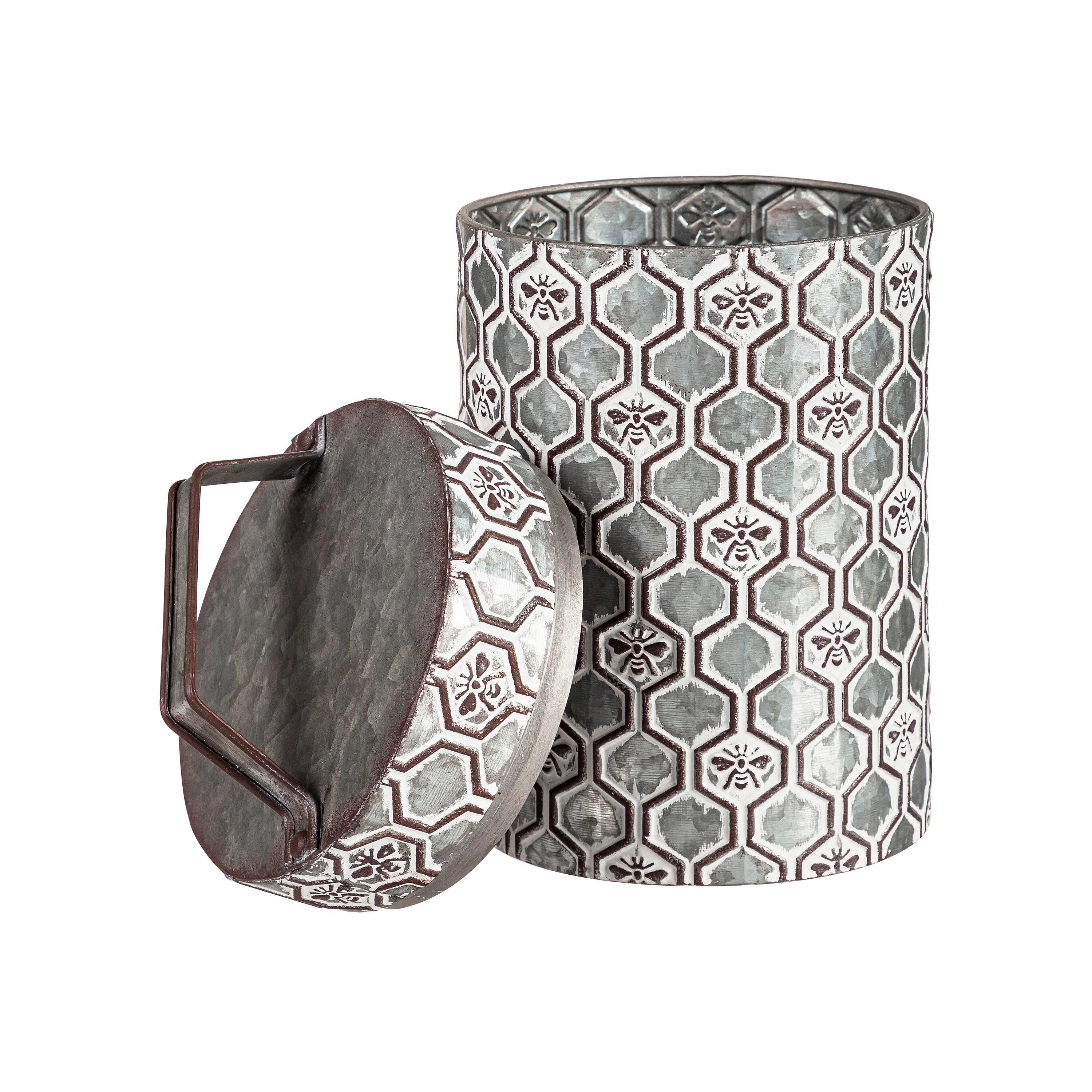Embossed Honeycomb Storage Containers, Set of 2 - Image 3