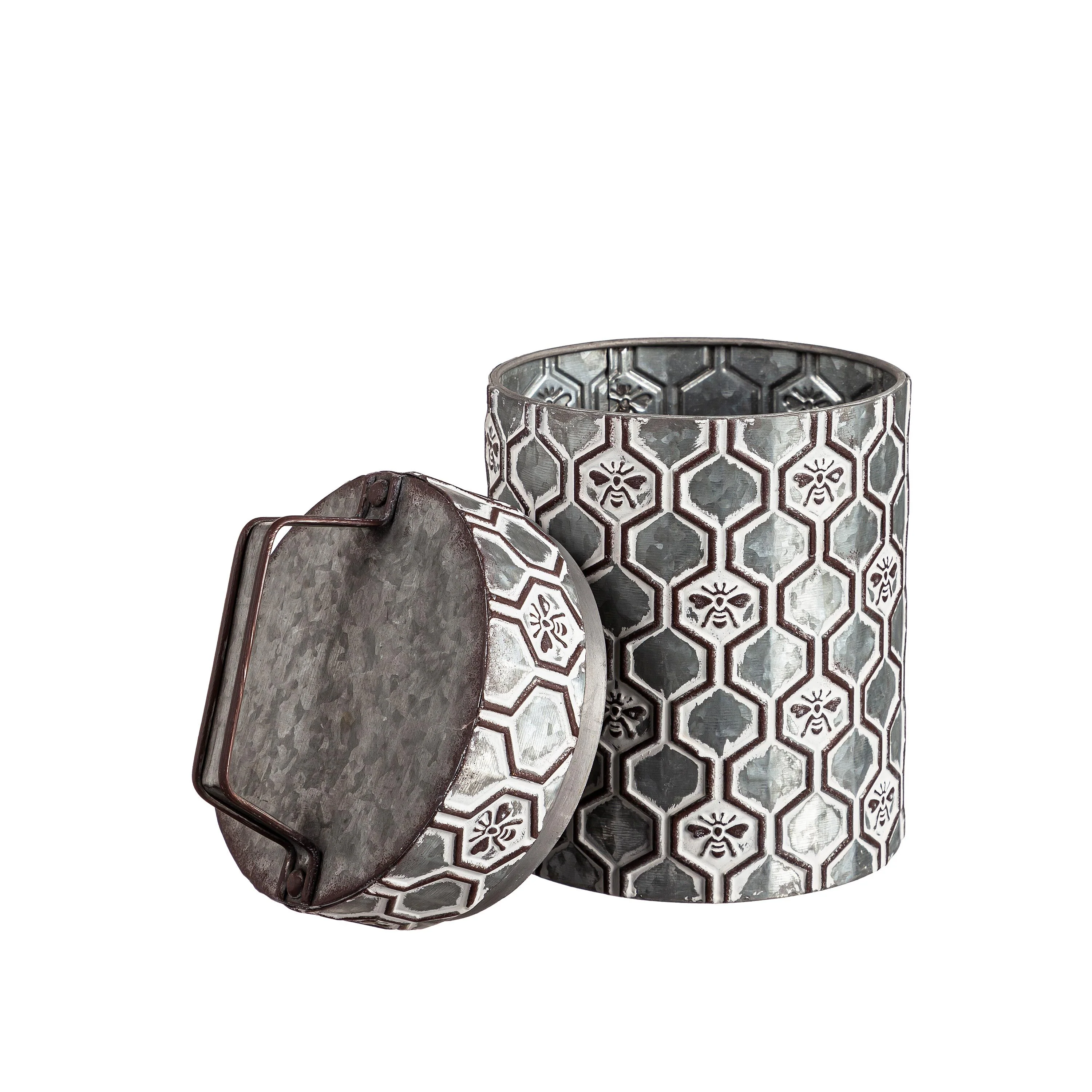 Embossed Honeycomb Storage Containers, Set of 2 - Image 4