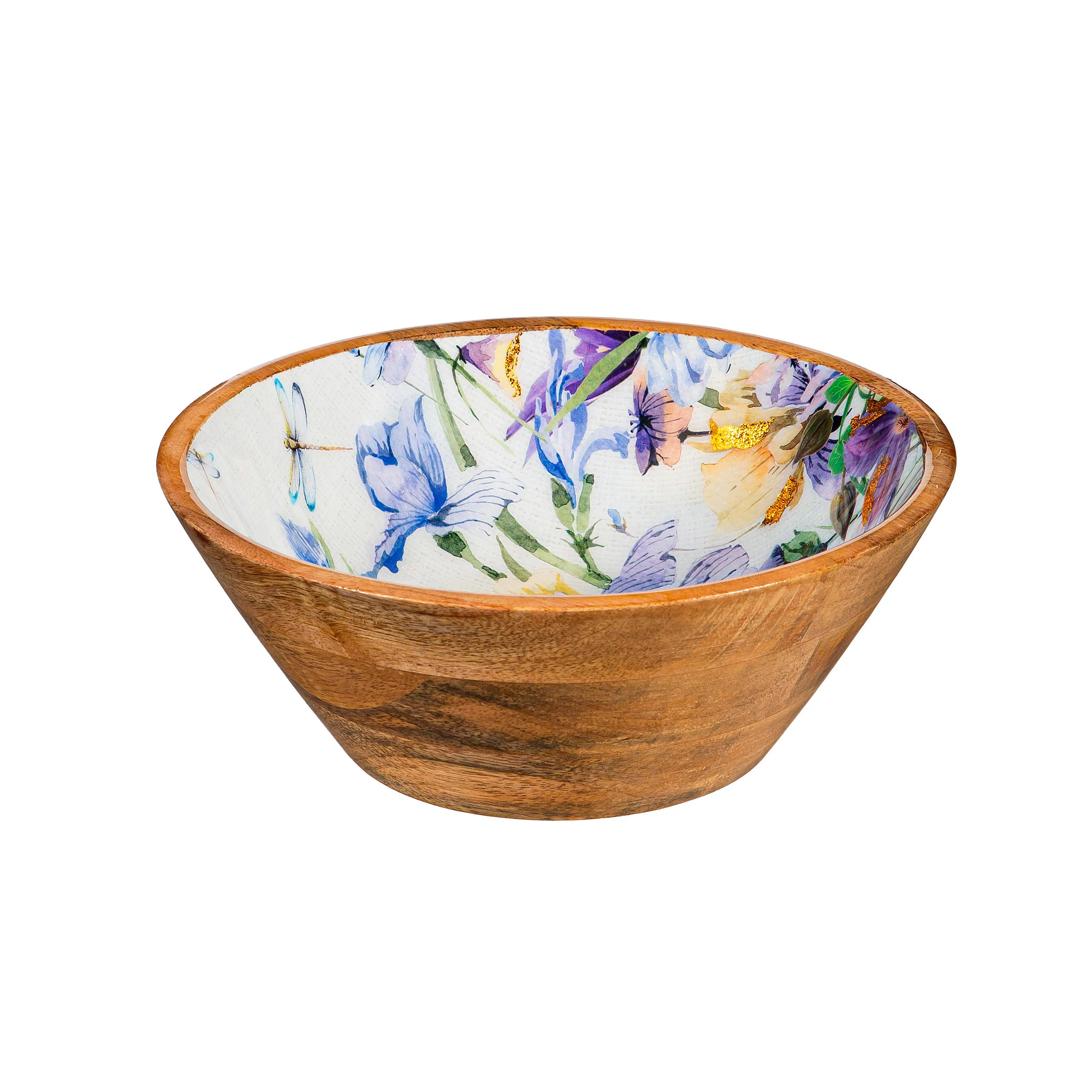 Golden Lilac Wood Bowl, 7.75"L - Image 2