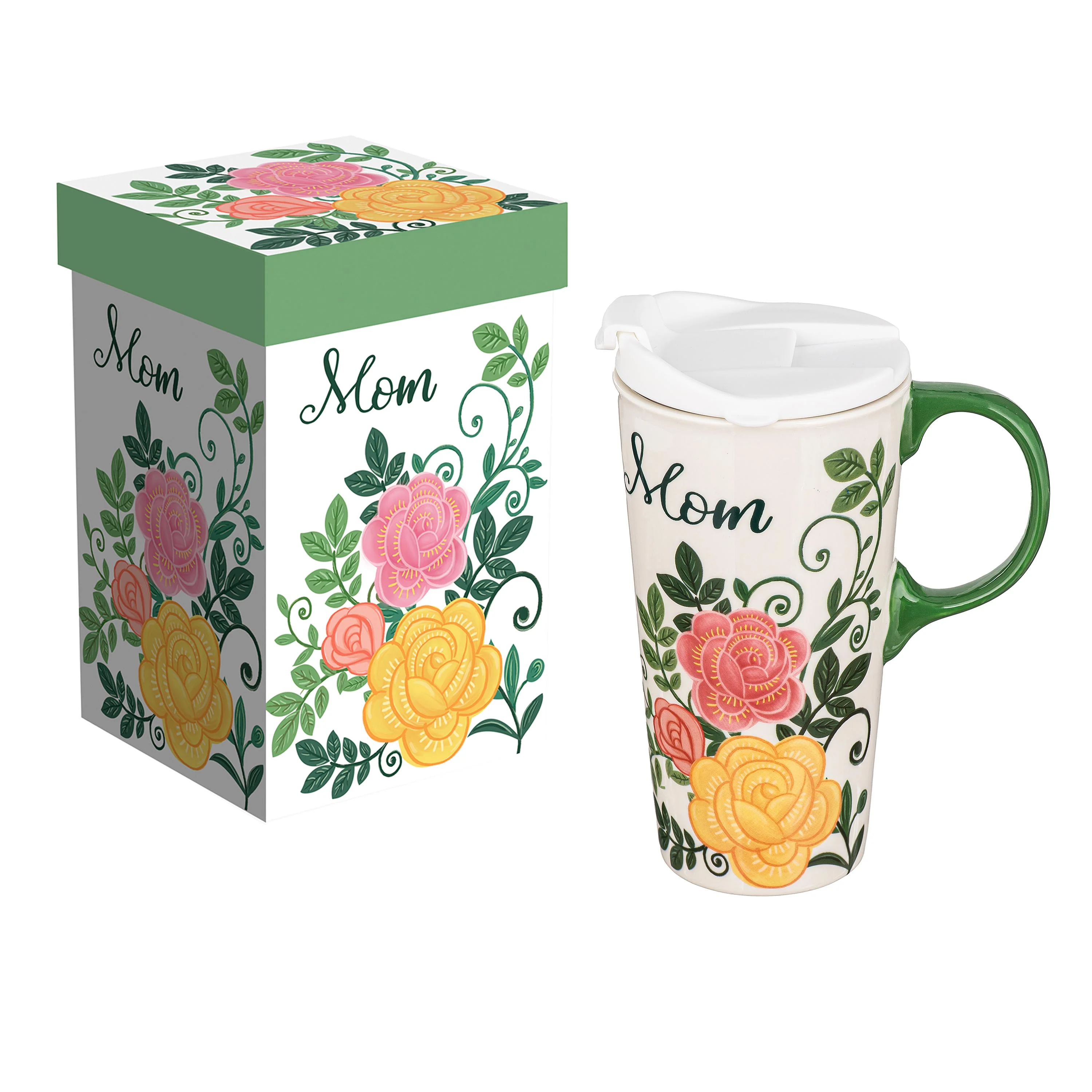 Mom and Florals Ceramic Perfect Cup, 17oz, Gift Box - Image 4