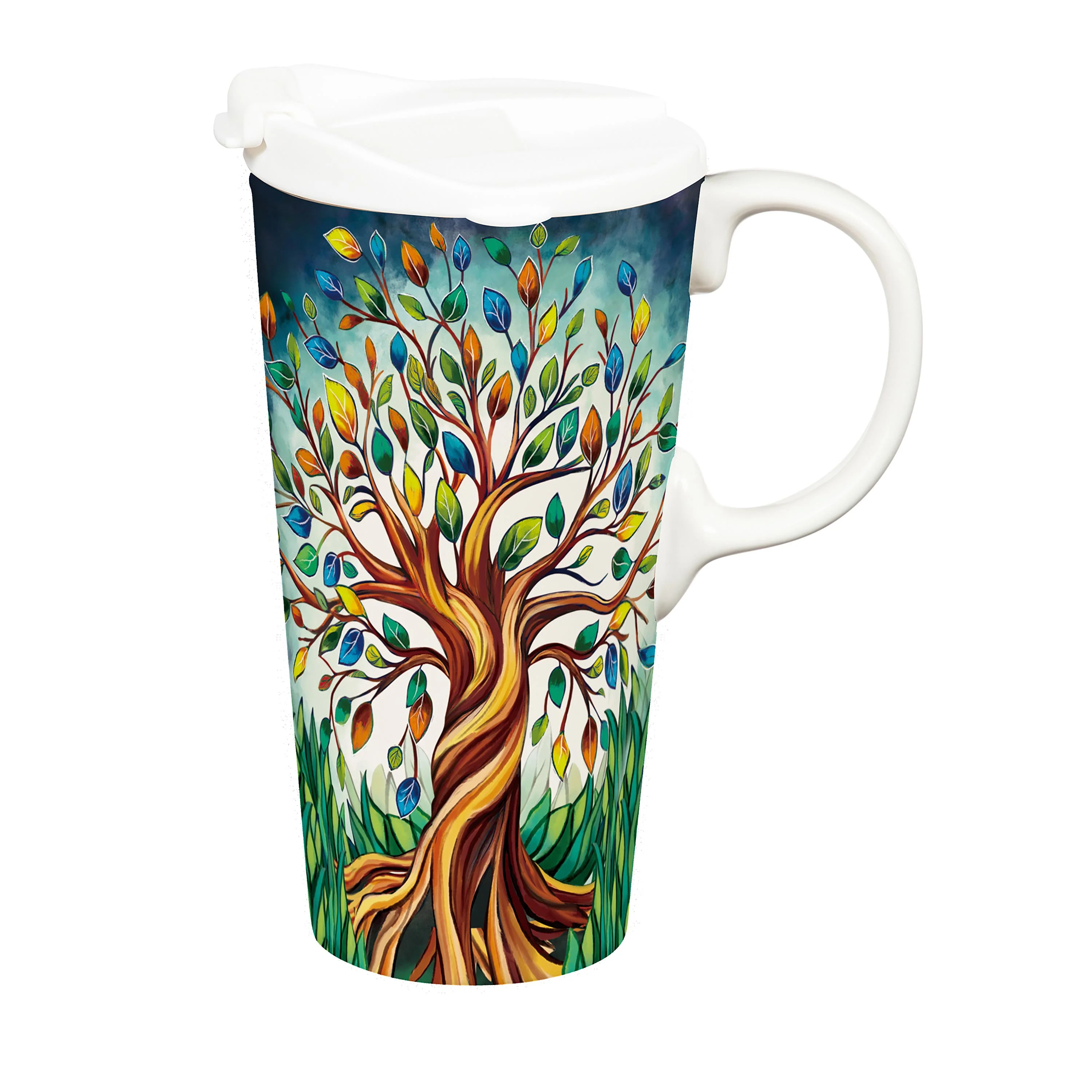 Harvest Blossom Tree Of Life Ceramic Perfect Cup, 17oz, Gift Box - Image 3